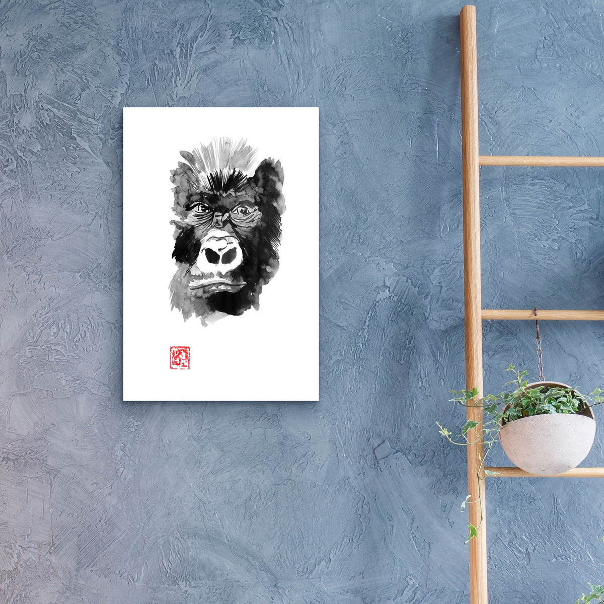 Epic Art 'Gorilla' by Pechane, Acrylic Glass Wall Art,16x24