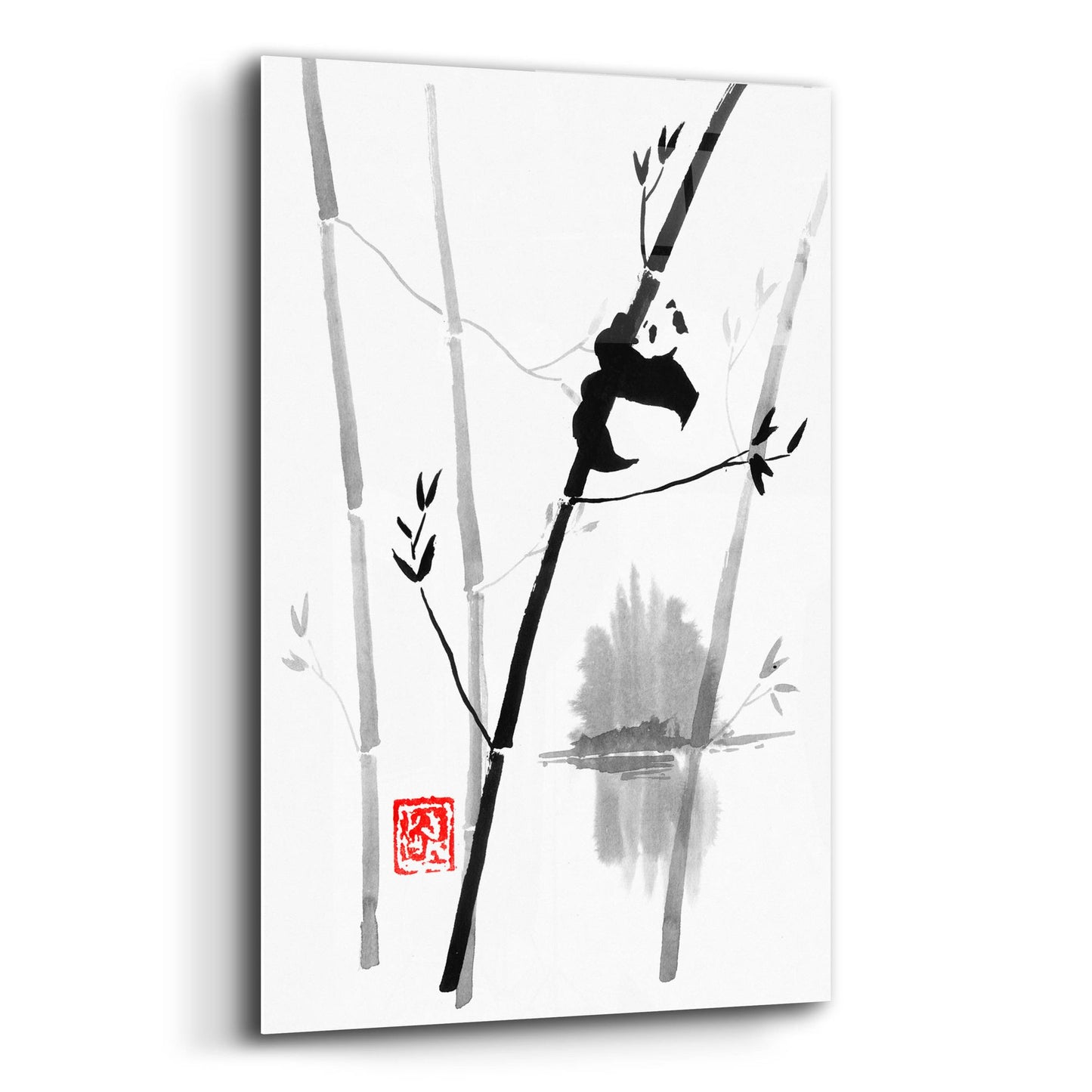 Epic Art 'Panda In The Tree 02' by Pechane, Acrylic Glass Wall Art,12x16