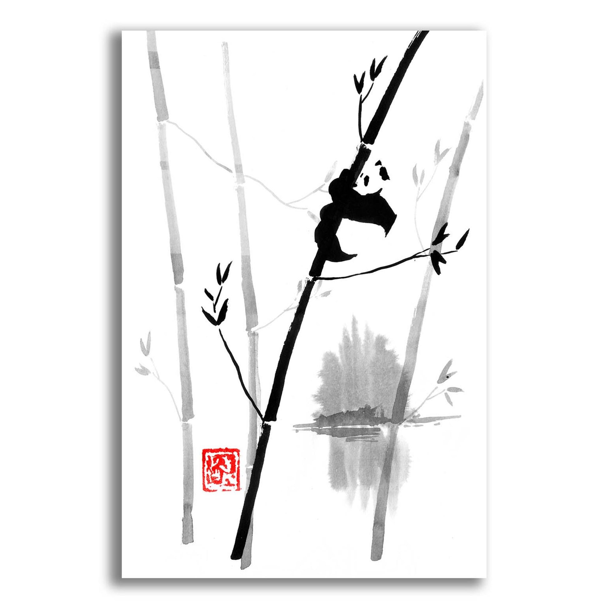 Epic Art 'Panda In The Tree 02' by Pechane, Acrylic Glass Wall Art,12x16