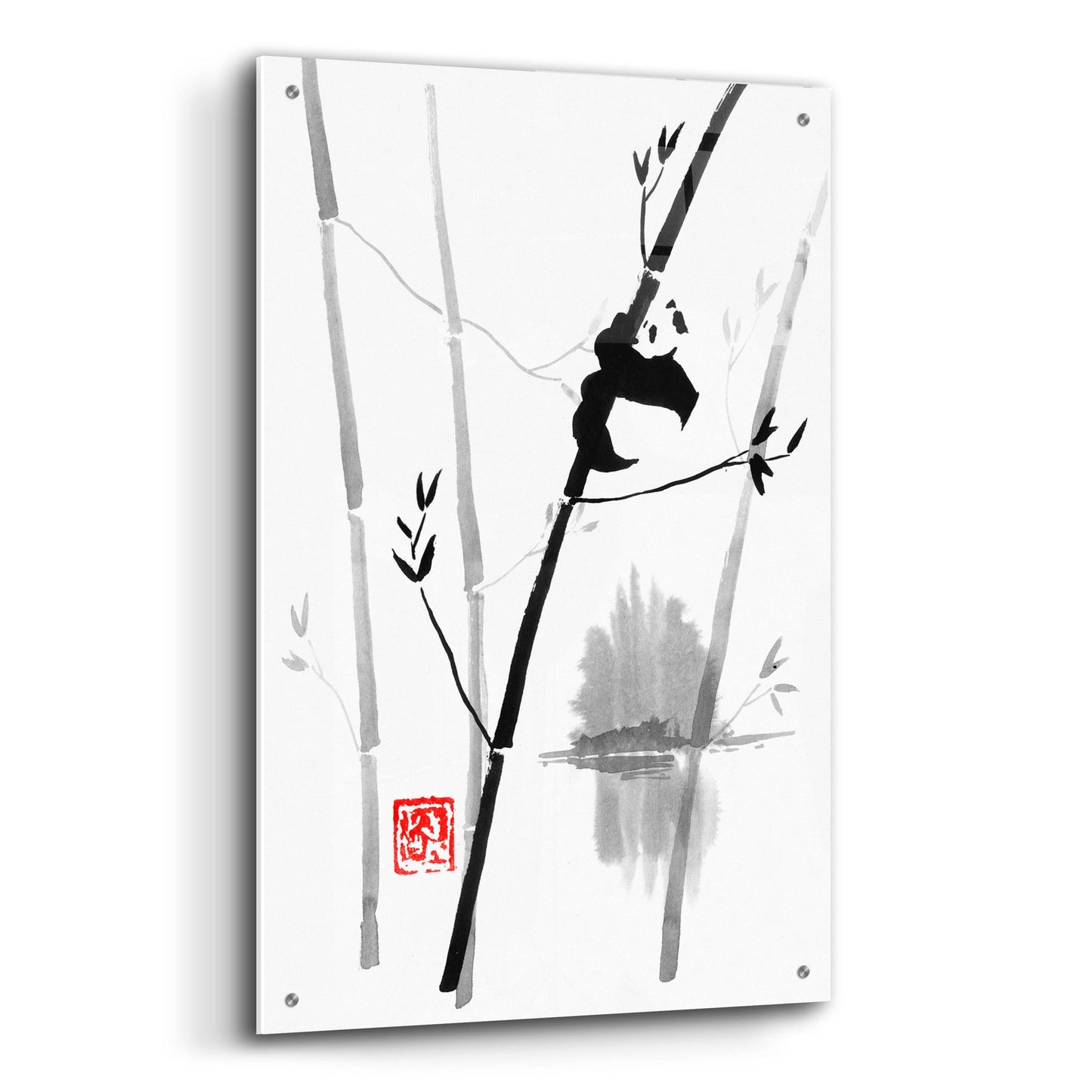 Epic Art 'Panda In The Tree 02' by Pechane, Acrylic Glass Wall Art,24x36