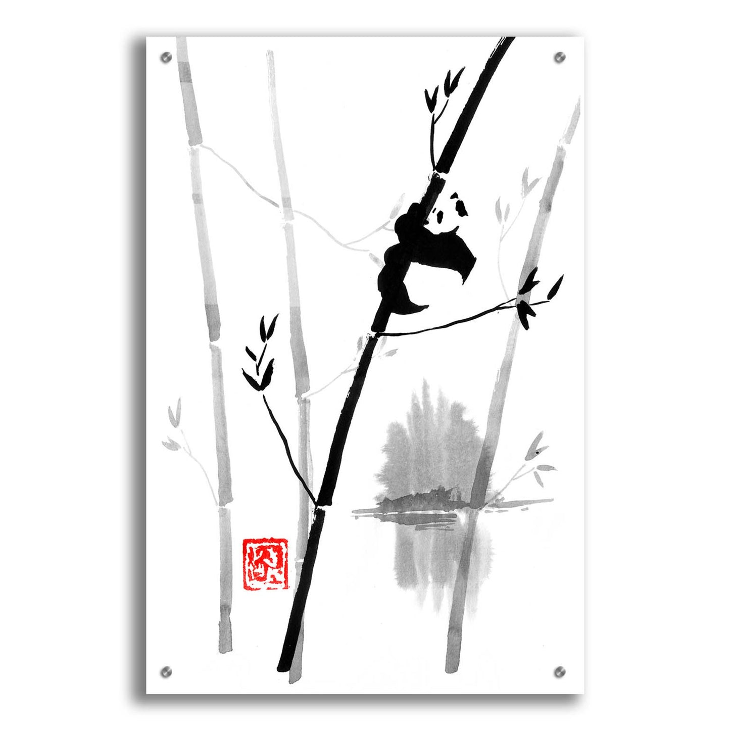 Epic Art 'Panda In The Tree 02' by Pechane, Acrylic Glass Wall Art,24x36