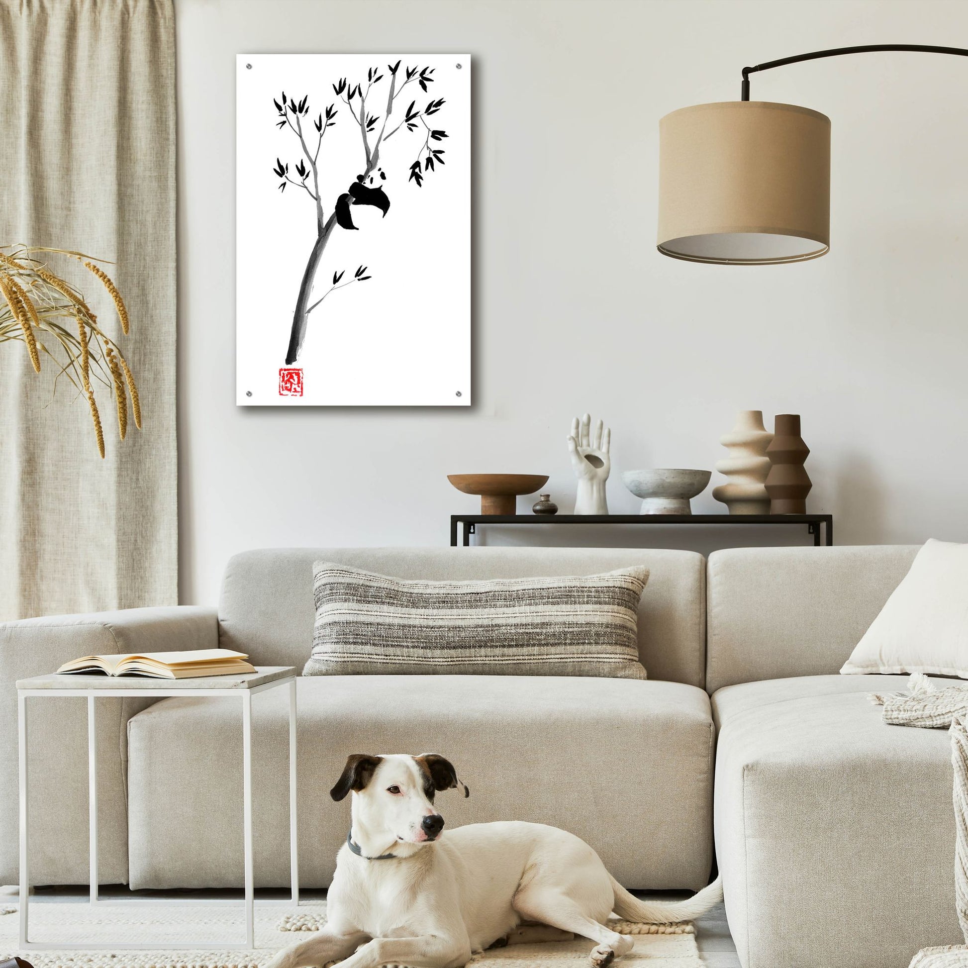 Epic Art 'Panda In The Tree' by Pechane, Acrylic Glass Wall Art,24x36