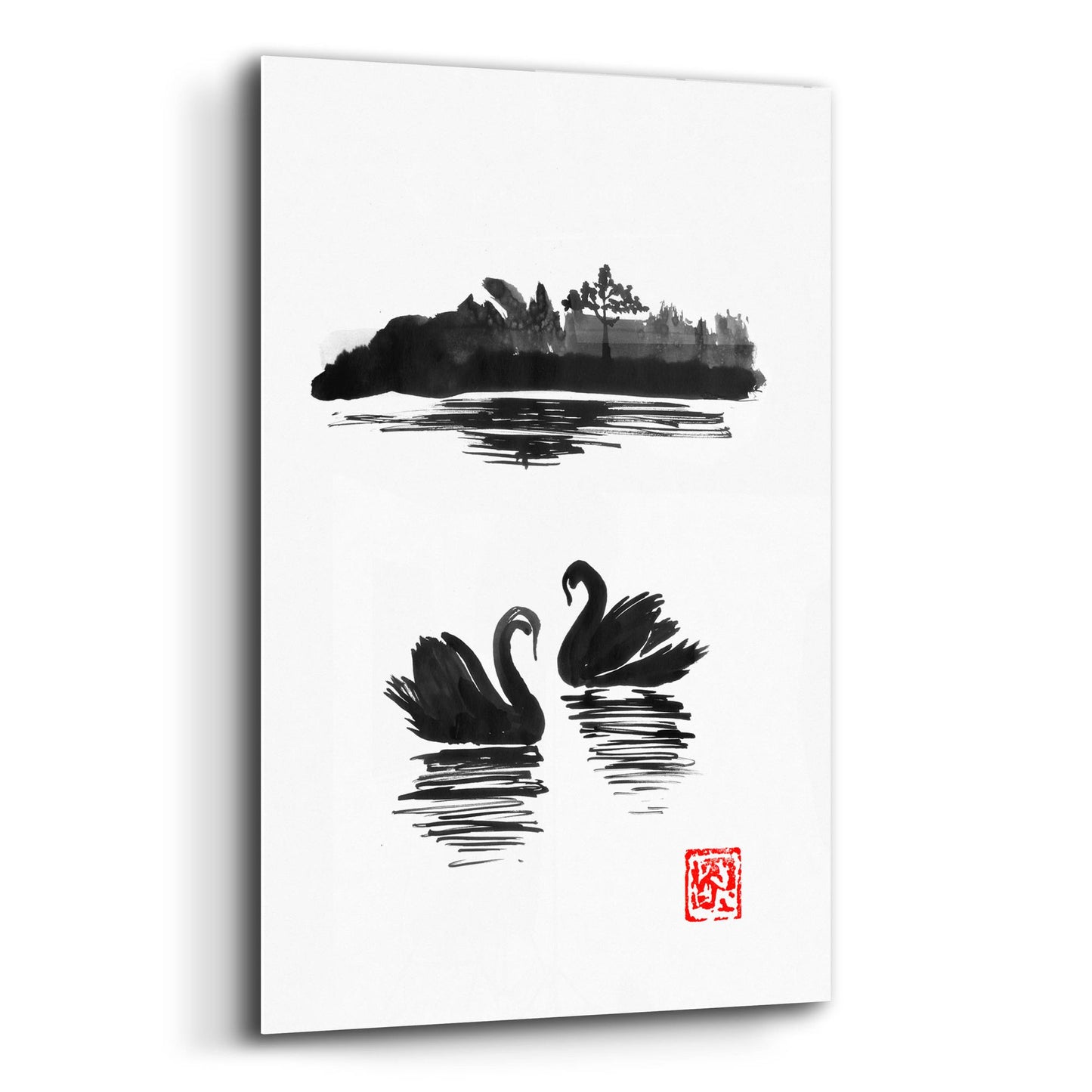 Epic Art 'Swan Island 02' by Pechane, Acrylic Glass Wall Art,12x16