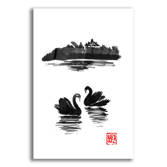 Epic Art 'Swan Island 02' by Pechane, Acrylic Glass Wall Art