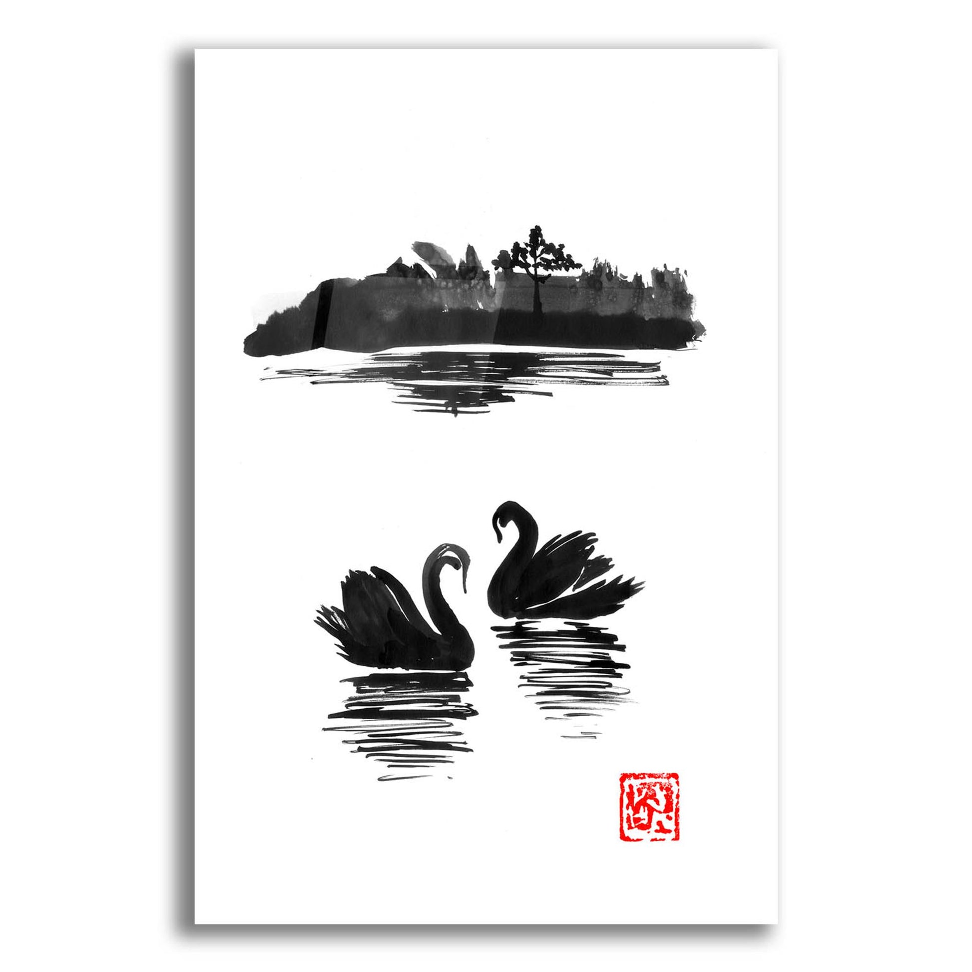 Epic Art 'Swan Island 02' by Pechane, Acrylic Glass Wall Art