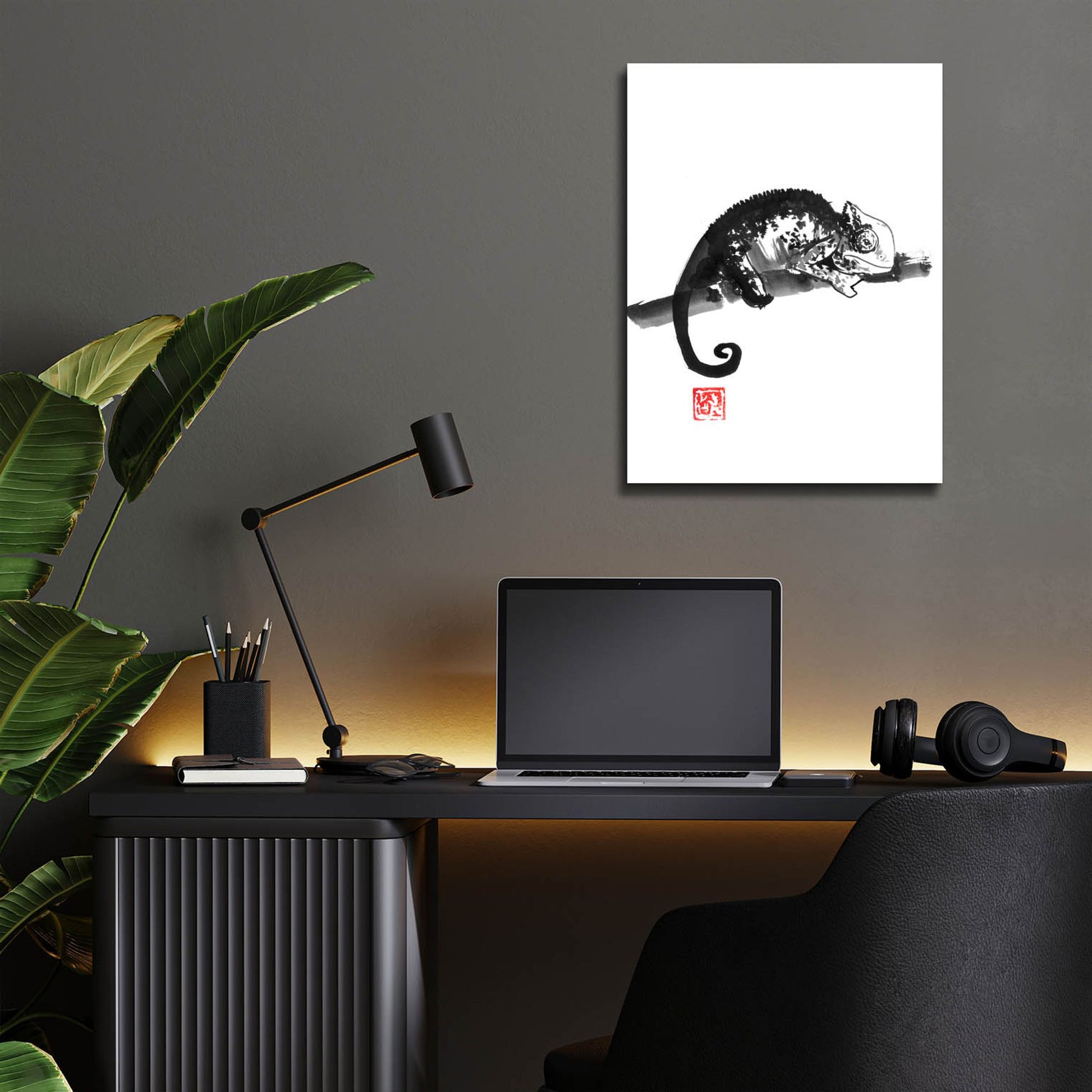 Epic Art 'Chameleon' by Pechane, Acrylic Glass Wall Art,12x16