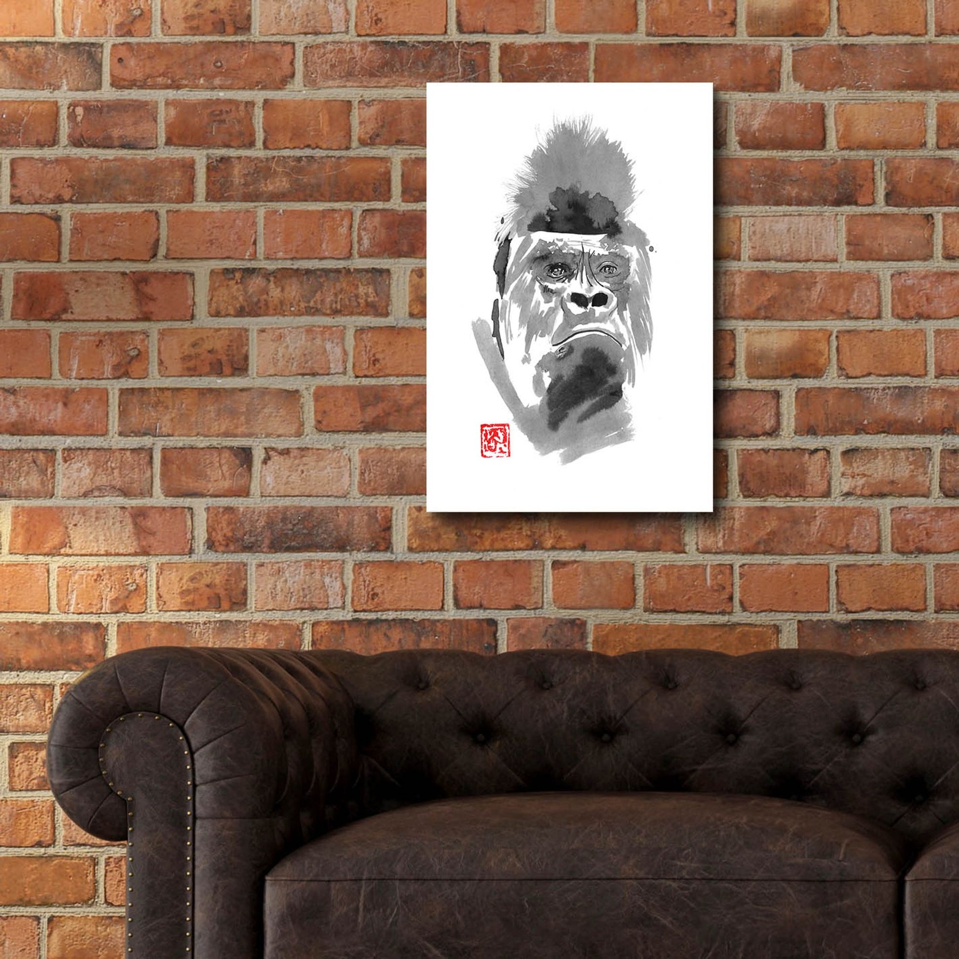 Epic Art 'Gorilla 2' by Pechane, Acrylic Glass Wall Art,16x24