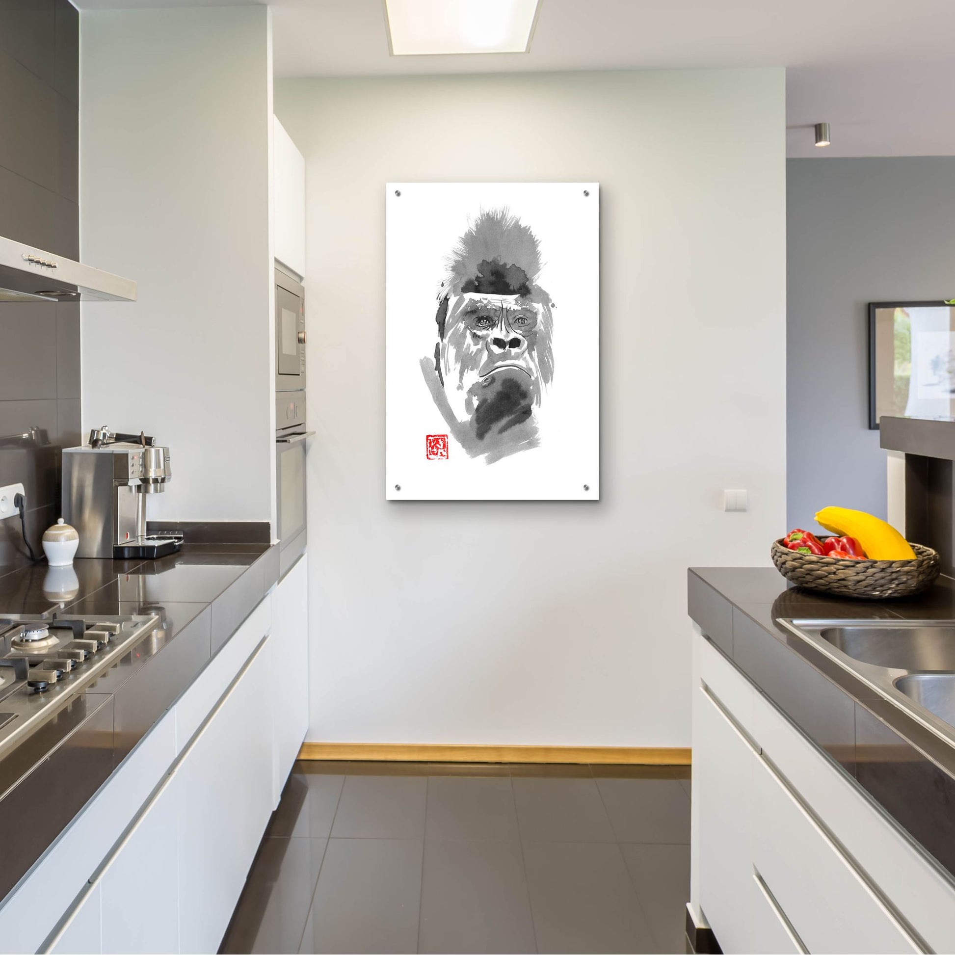 Epic Art 'Gorilla 2' by Pechane, Acrylic Glass Wall Art,24x36