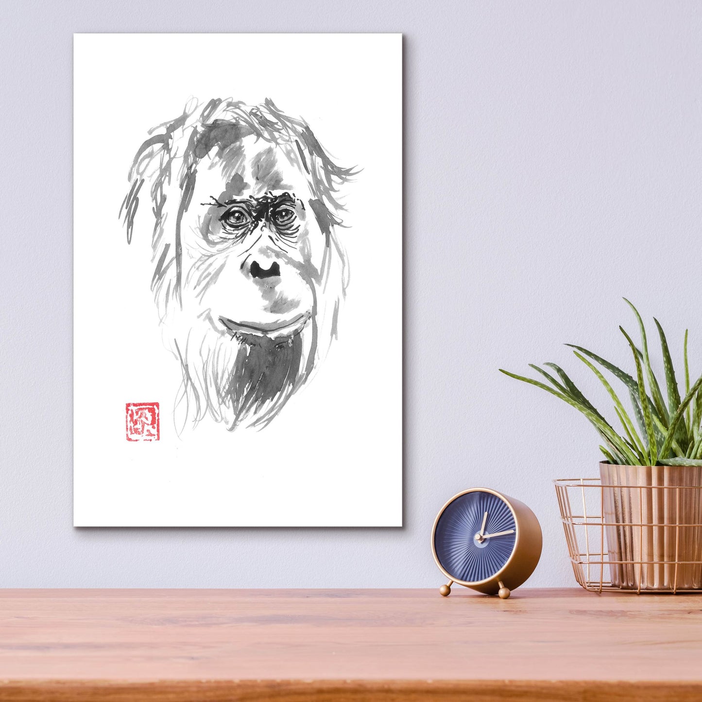 Epic Art 'Orangutan 02' by Pechane, Acrylic Glass Wall Art,12x16