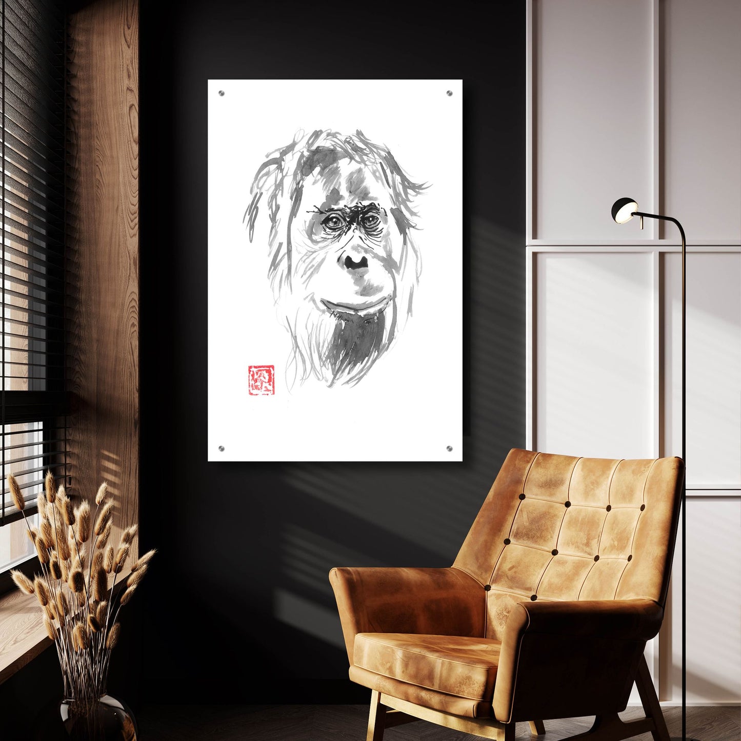 Epic Art 'Orangutan 02' by Pechane, Acrylic Glass Wall Art,24x36