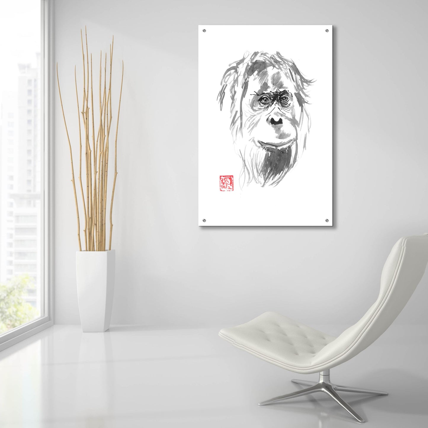 Epic Art 'Orangutan 02' by Pechane, Acrylic Glass Wall Art,24x36