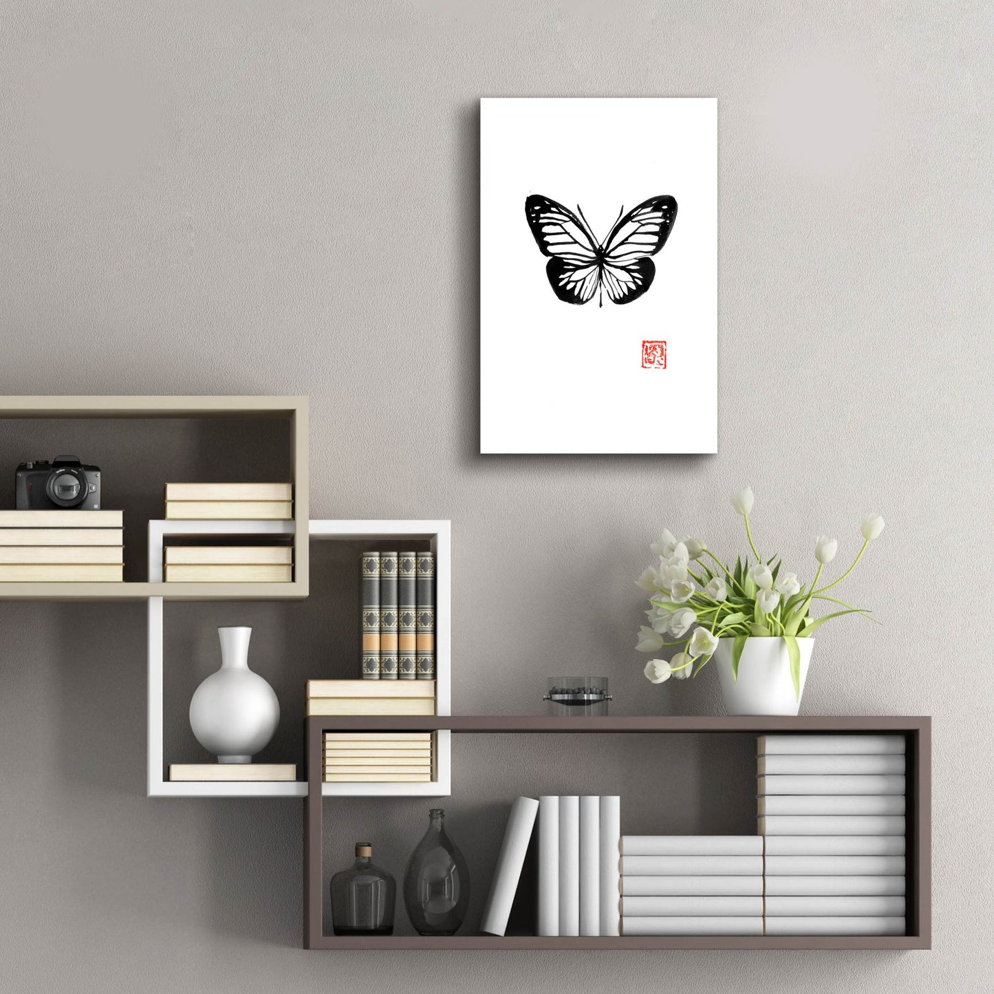 Epic Art 'Papillon' by Pechane, Acrylic Glass Wall Art,16x24