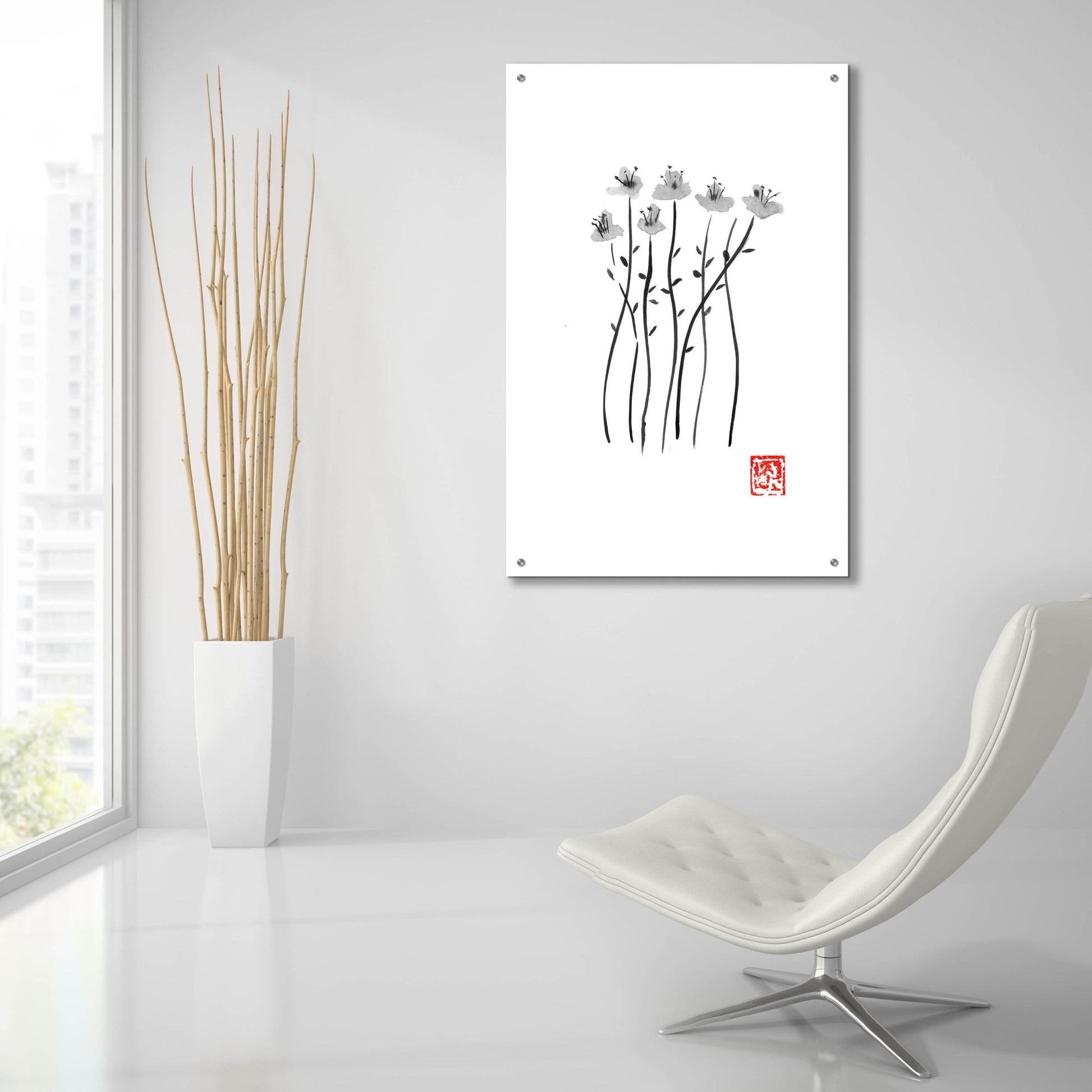 Epic Art 'Tiges De Sakura' by Pechane, Acrylic Glass Wall Art,24x36