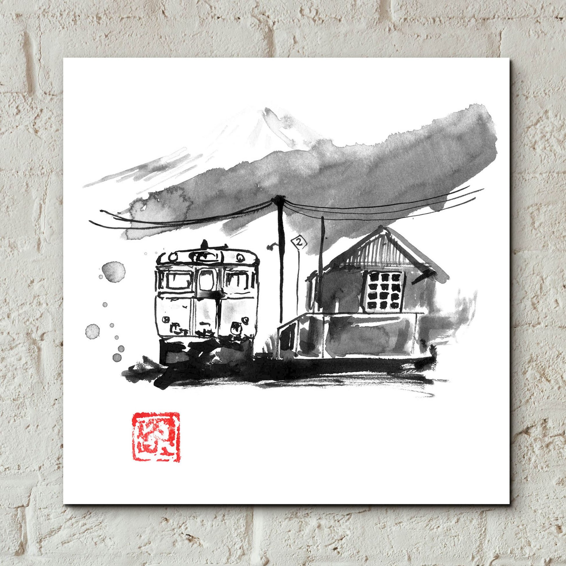 Epic Art 'Train Station' by Pechane, Acrylic Glass Wall Art,12x12