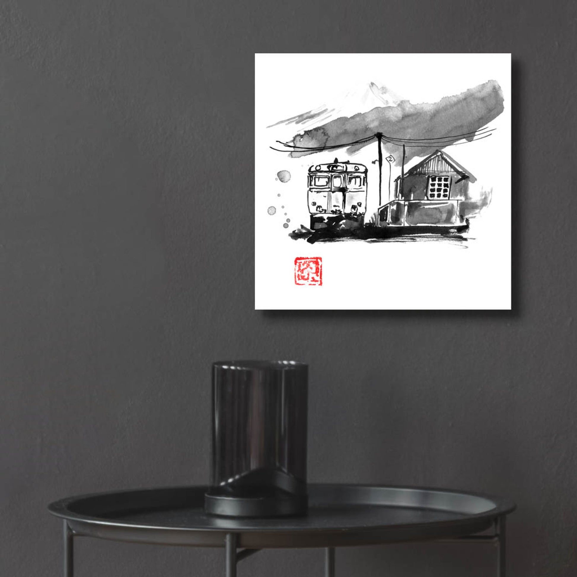 Epic Art 'Train Station' by Pechane, Acrylic Glass Wall Art,12x12