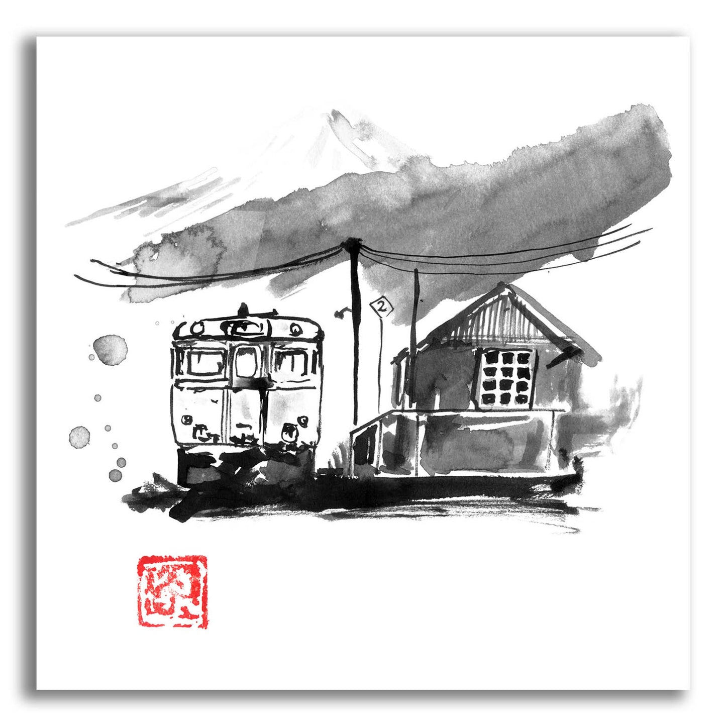 Epic Art 'Train Station' by Pechane, Acrylic Glass Wall Art,12x12