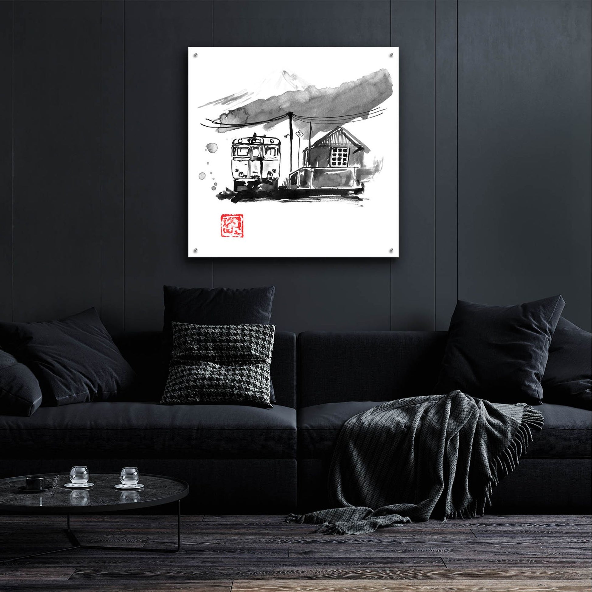 Epic Art 'Train Station' by Pechane, Acrylic Glass Wall Art,36x36