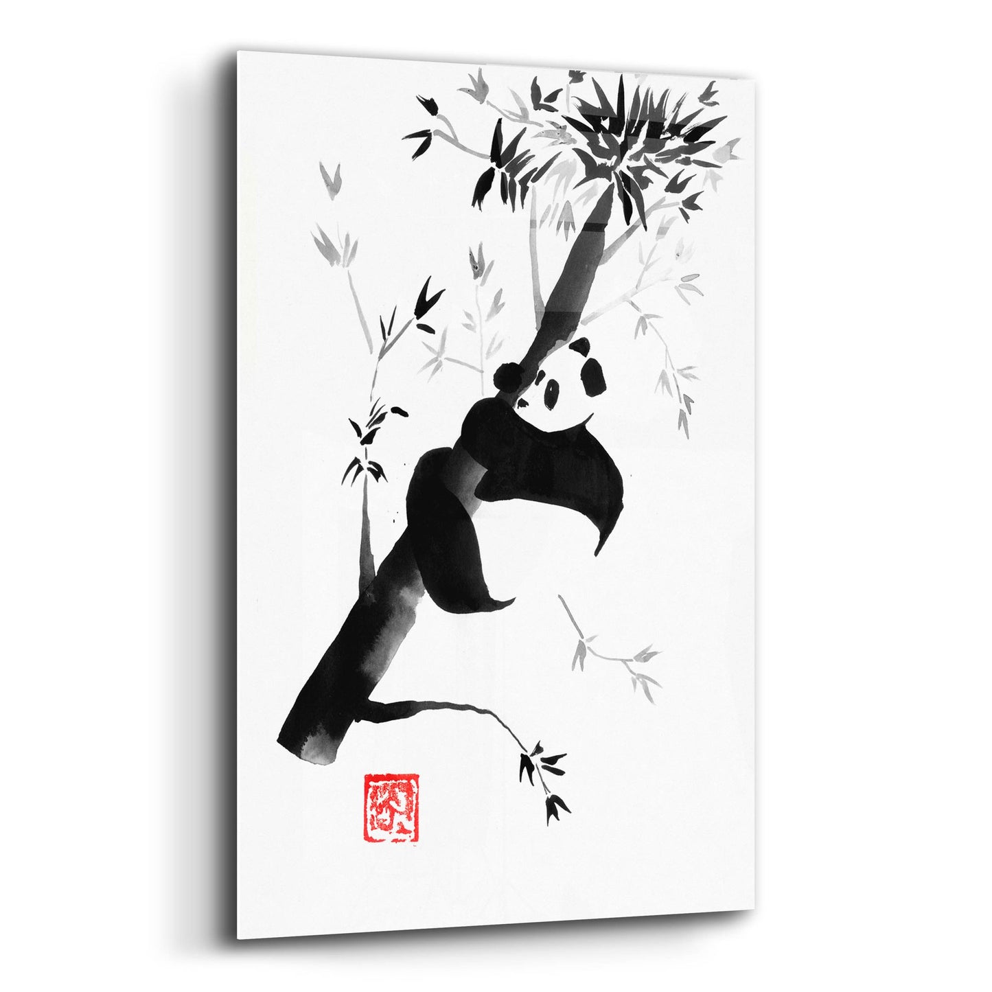 Epic Art 'Panda In His Tree 04' by Pechane, Acrylic Glass Wall Art,12x16