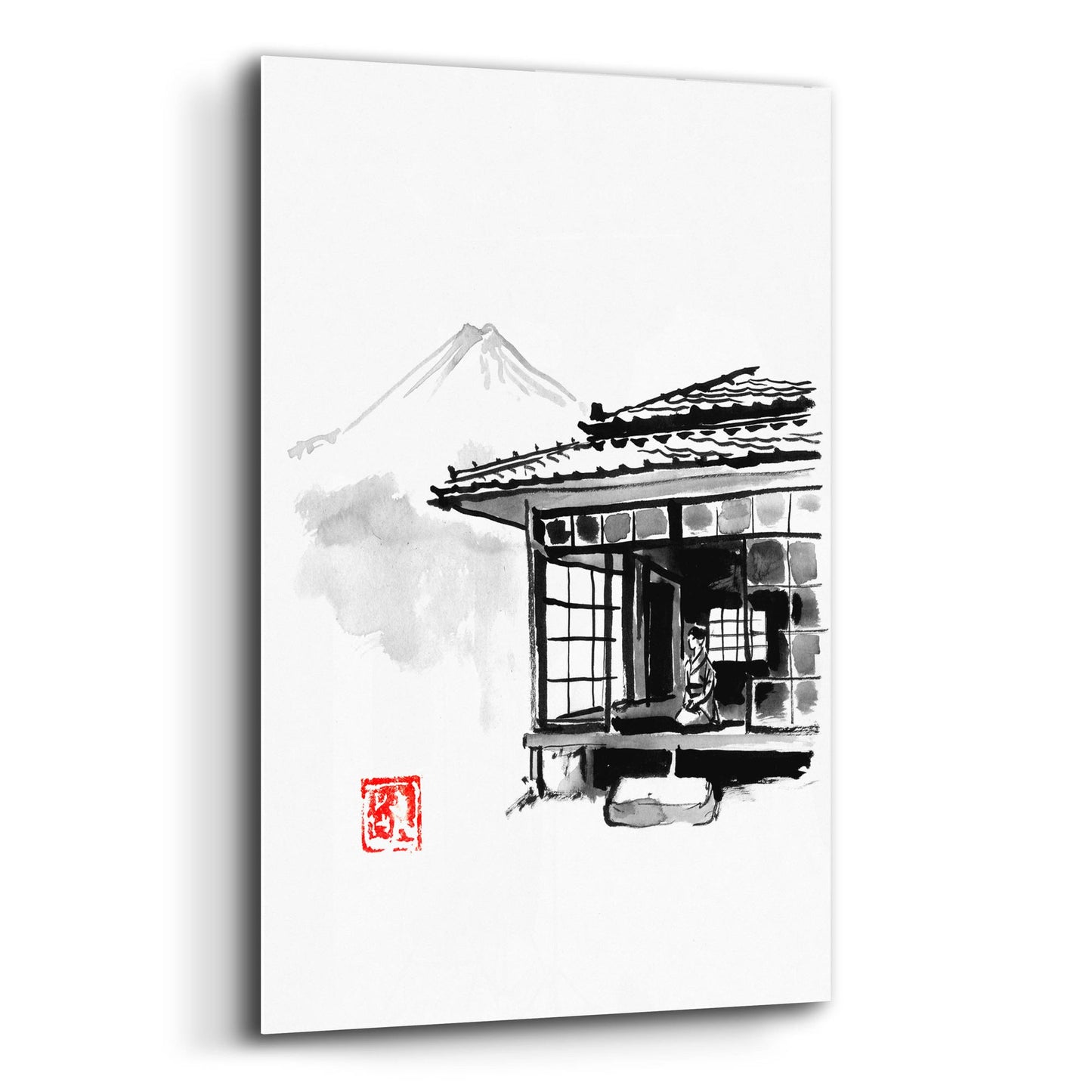 Epic Art 'Geisha Living At The Fuji' by Pechane, Acrylic Glass Wall Art,12x16