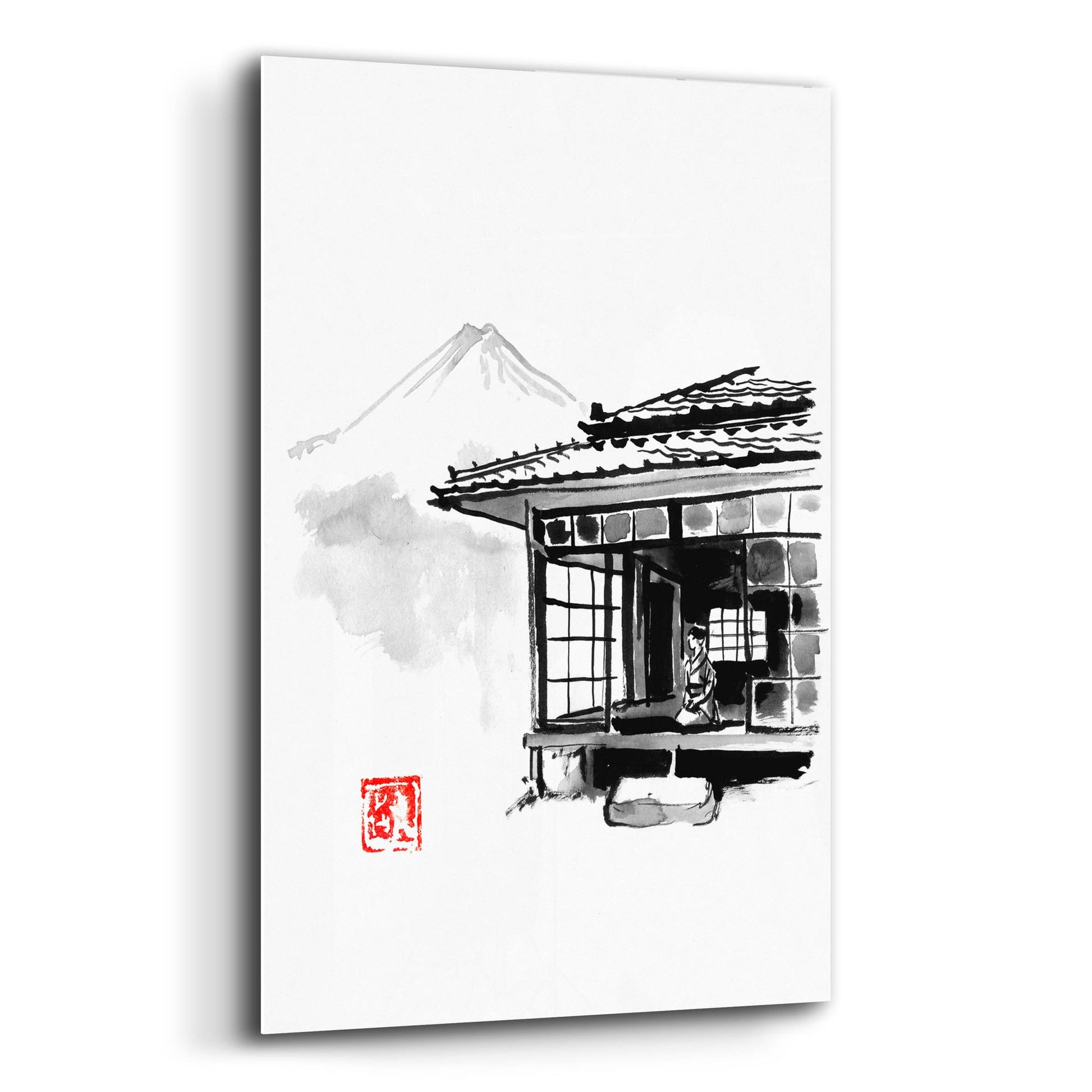 Epic Art 'Geisha Living At The Fuji' by Pechane, Acrylic Glass Wall Art,12x16