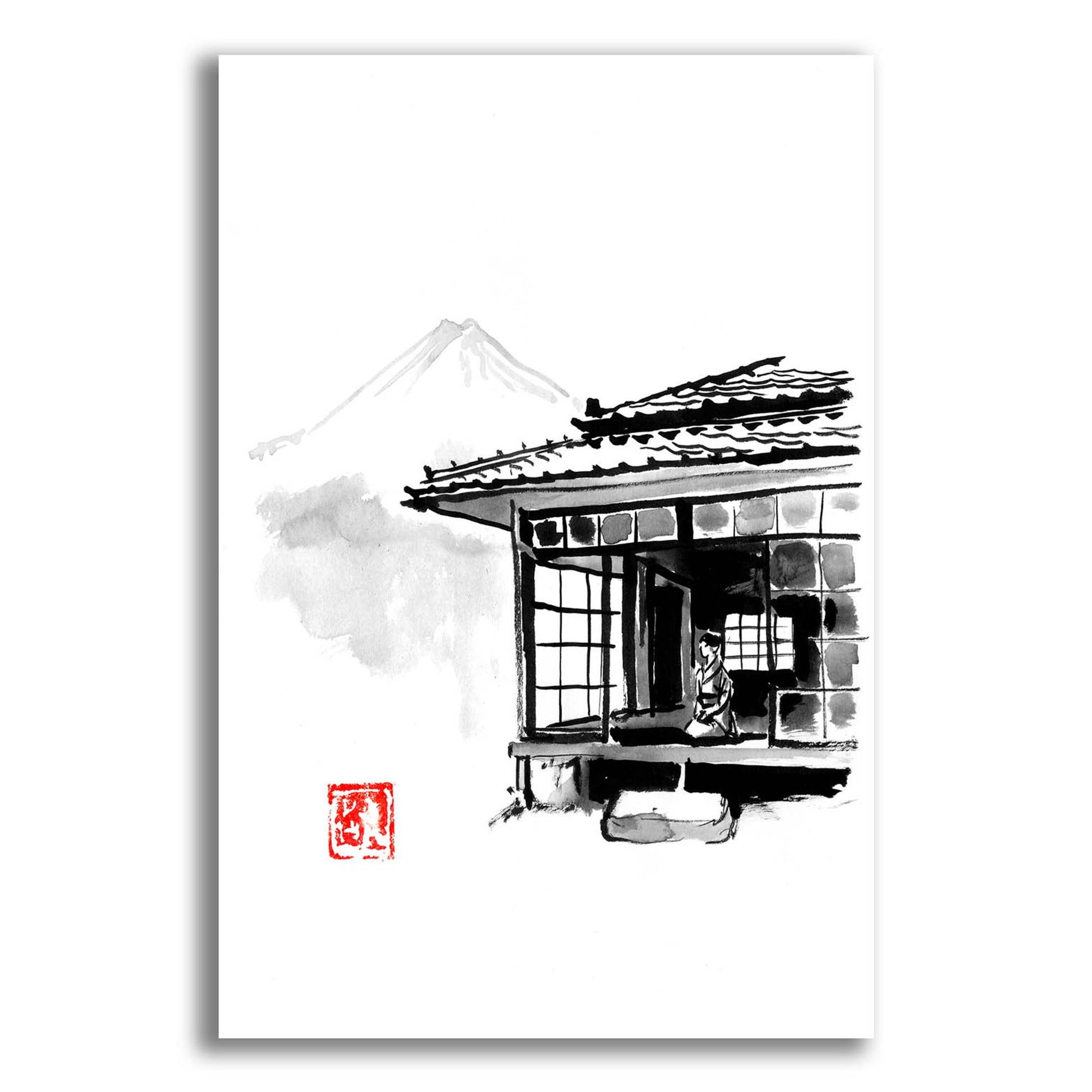 Epic Art 'Geisha Living At The Fuji' by Pechane, Acrylic Glass Wall Art,12x16