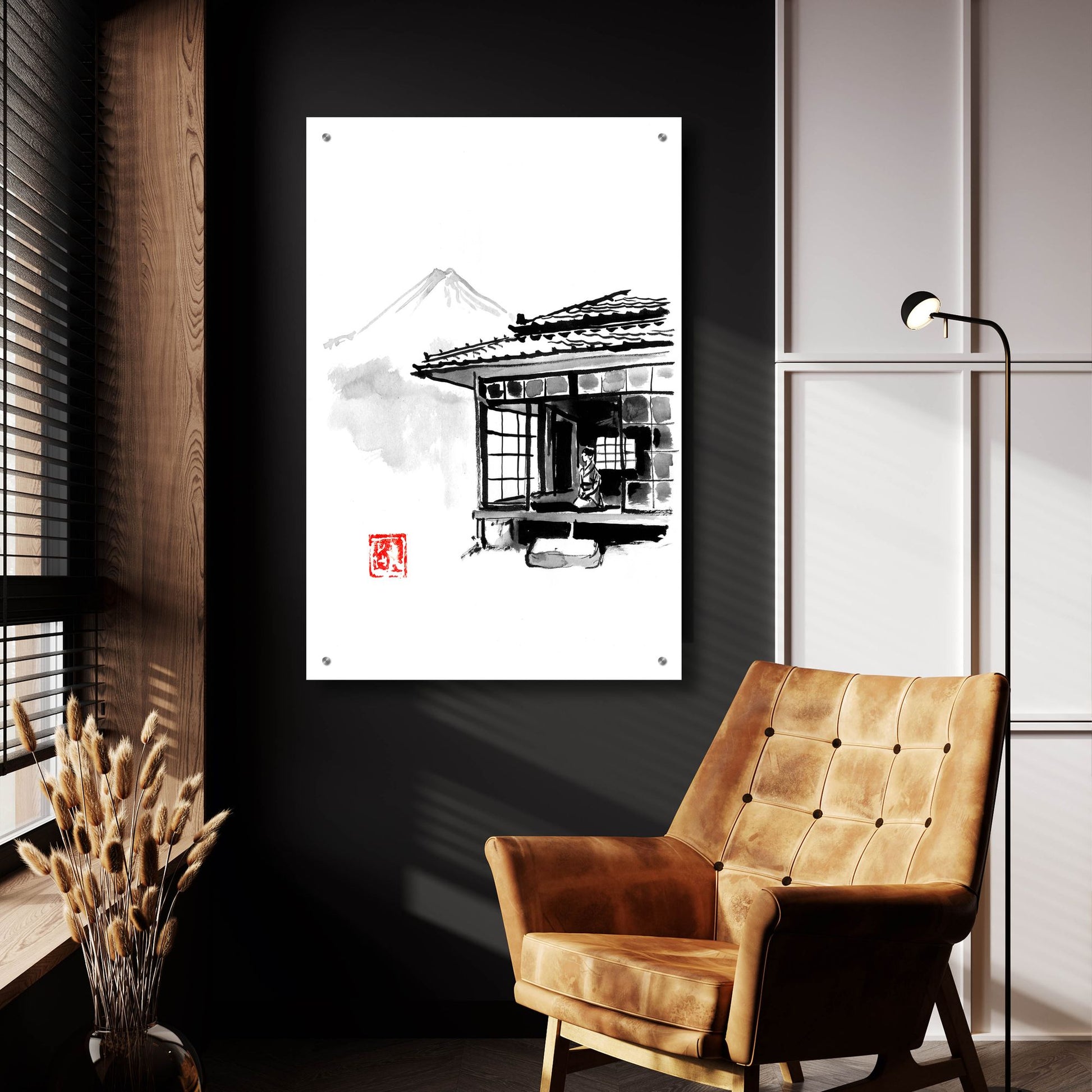 Epic Art 'Geisha Living At The Fuji' by Pechane, Acrylic Glass Wall Art,24x36