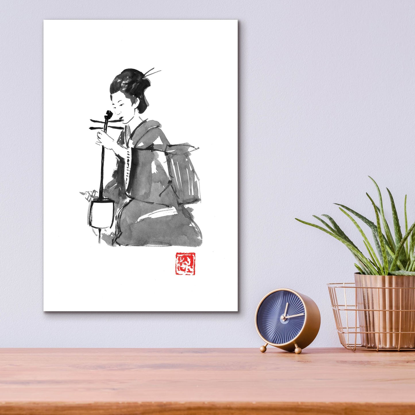 Epic Art 'Playing Geisha' by Pechane, Acrylic Glass Wall Art,12x16