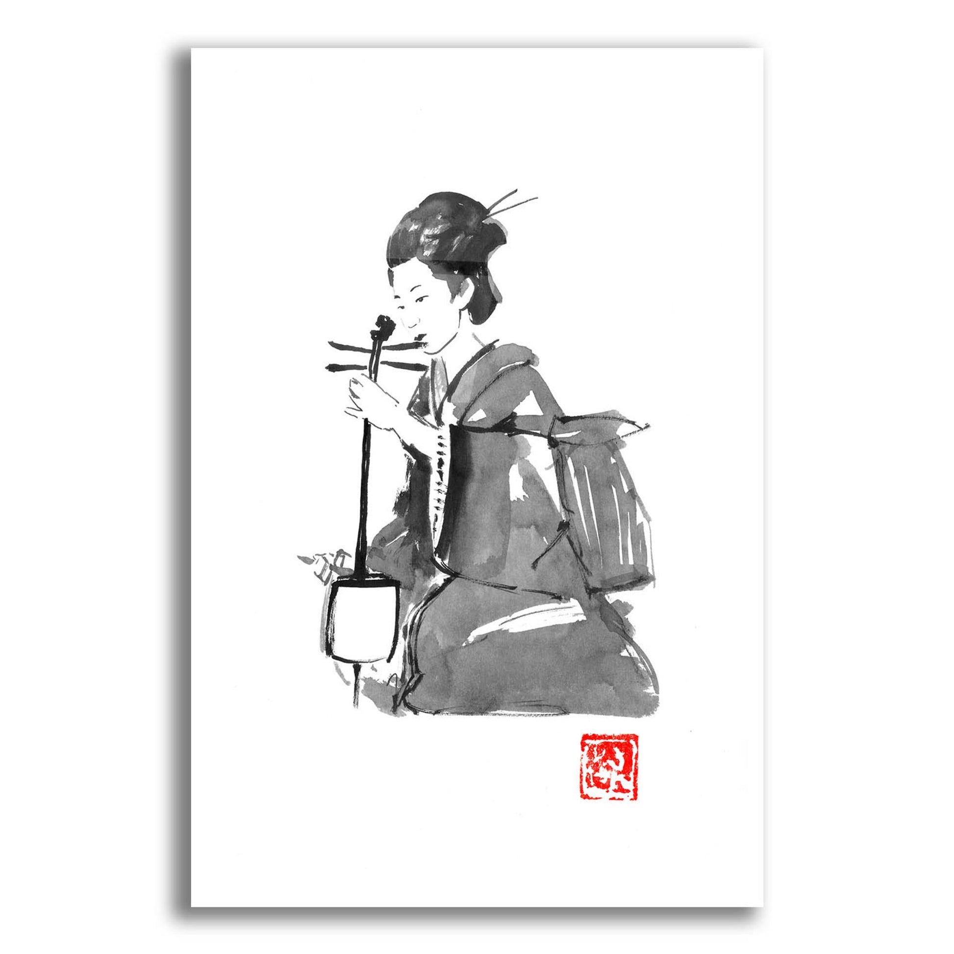 Epic Art 'Playing Geisha' by Pechane, Acrylic Glass Wall Art,12x16