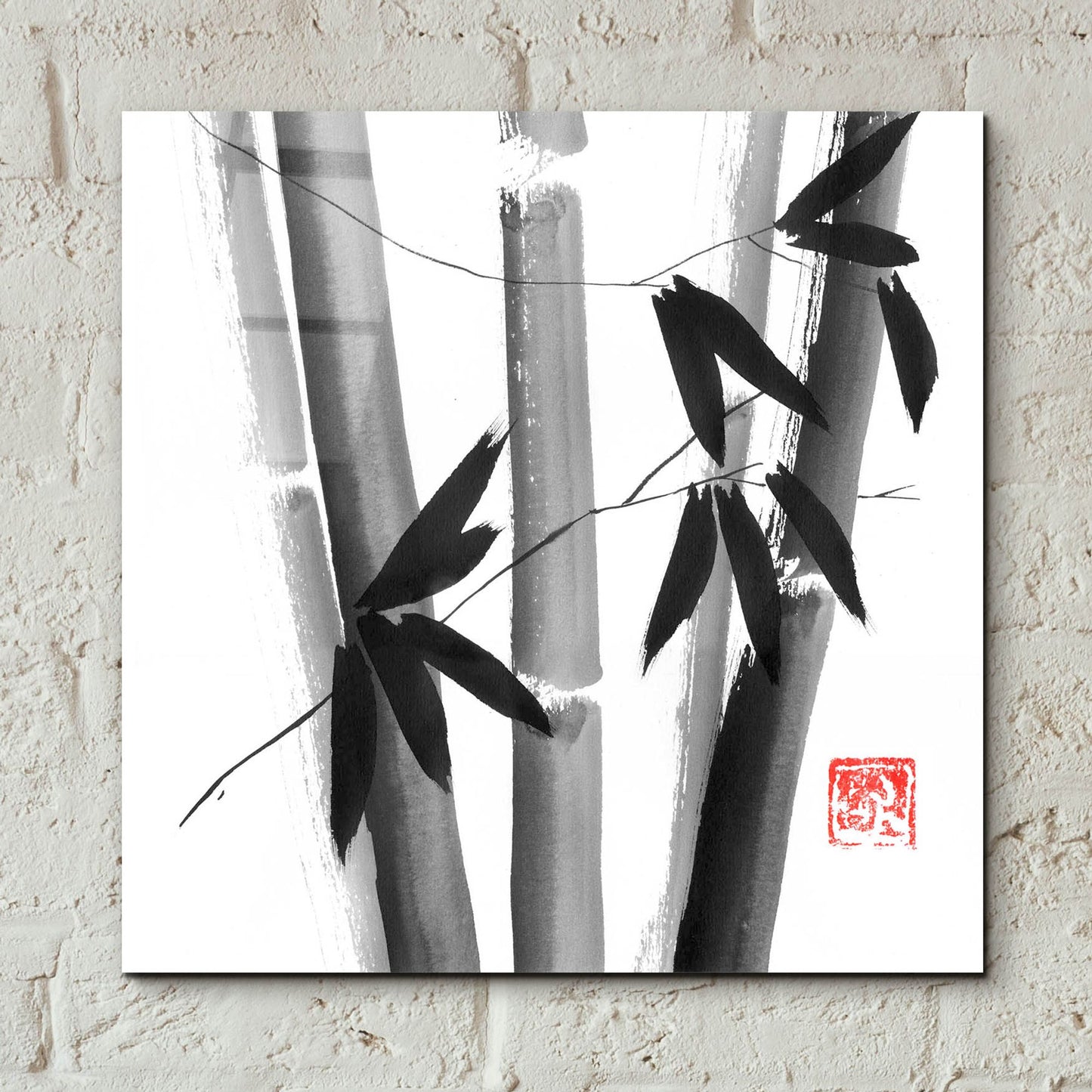 Epic Art 'Bamboo Carre 01' by Pechane, Acrylic Glass Wall Art,12x12