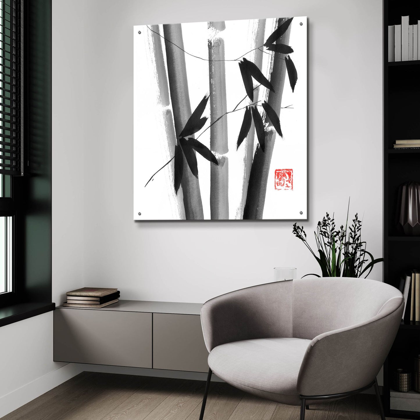 Epic Art 'Bamboo Carre 01' by Pechane, Acrylic Glass Wall Art,36x36