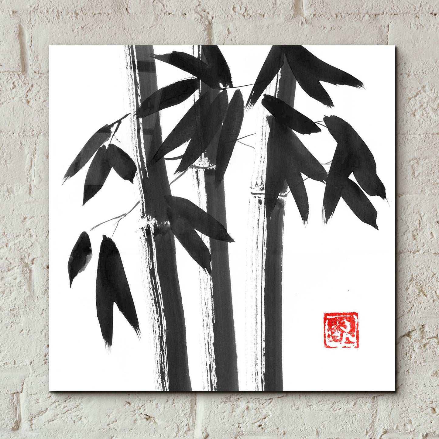 Epic Art 'Bamboo Carre 02' by Pechane, Acrylic Glass Wall Art,12x12