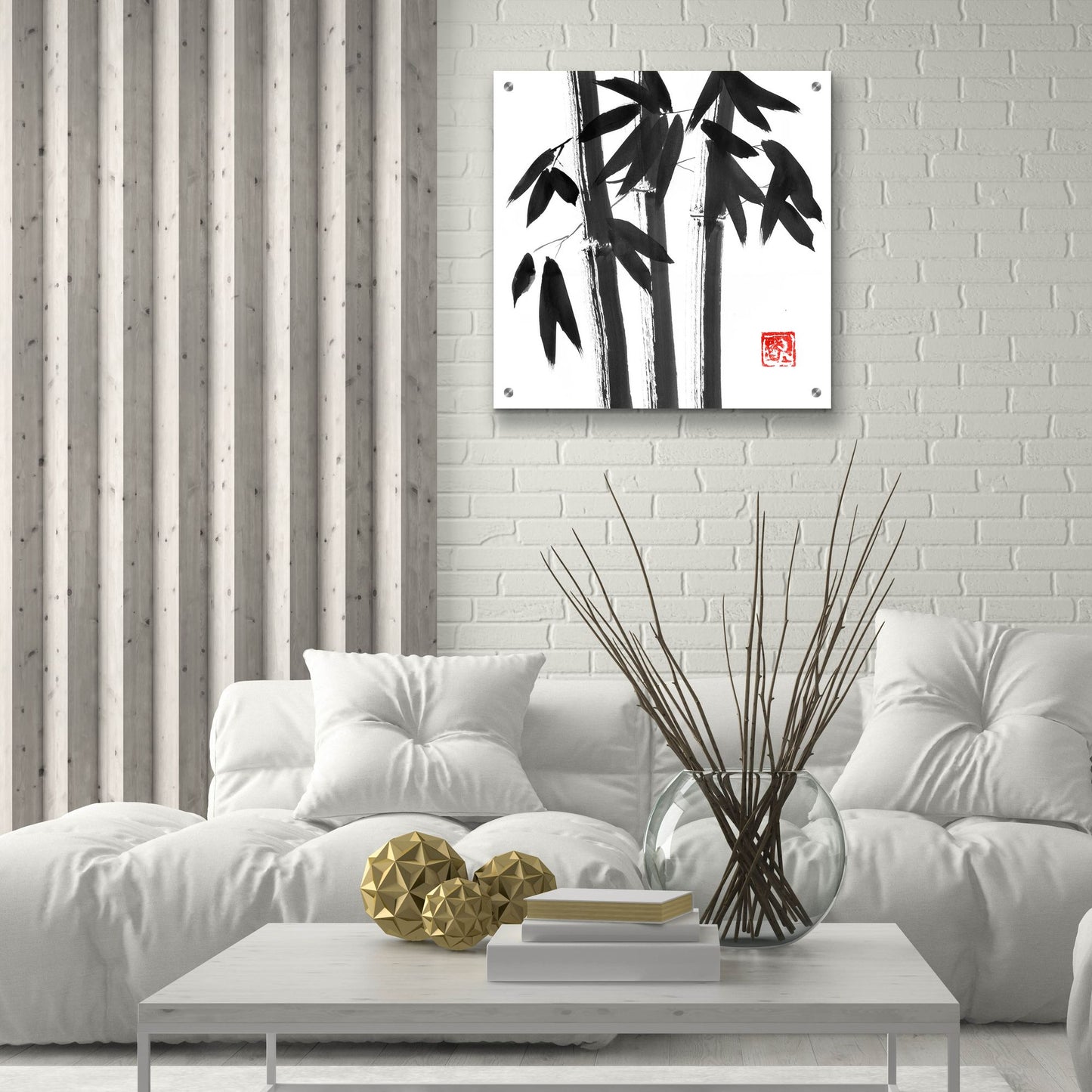 Epic Art 'Bamboo Carre 02' by Pechane, Acrylic Glass Wall Art,24x24