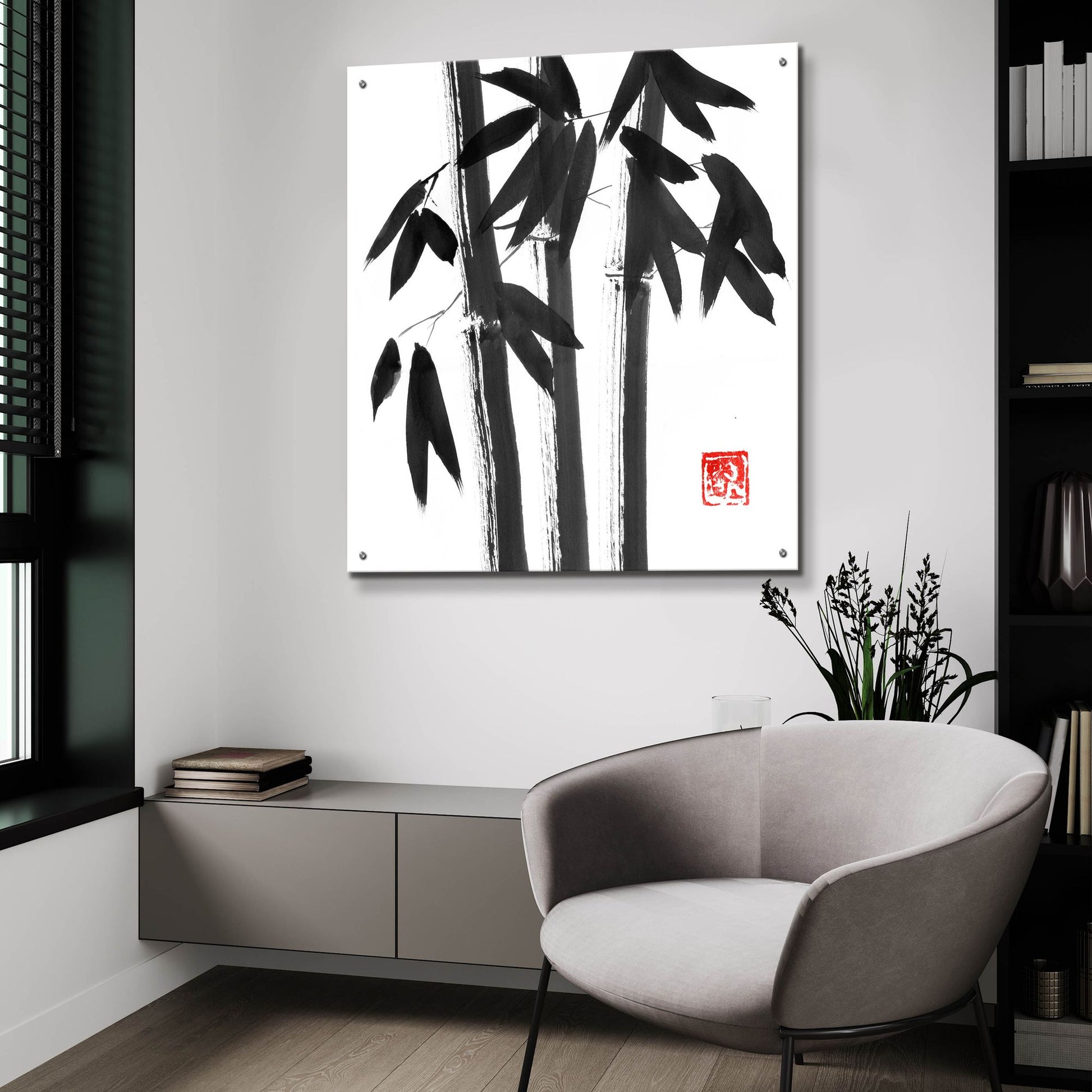 Epic Art 'Bamboo Carre 02' by Pechane, Acrylic Glass Wall Art,36x36