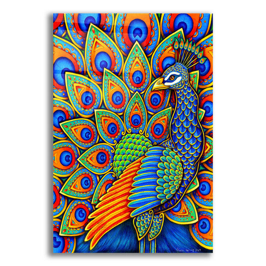 Epic Art 'Colorful Paisley Peacock' by Rebecca Wang Art, Acrylic Glass Wall Art