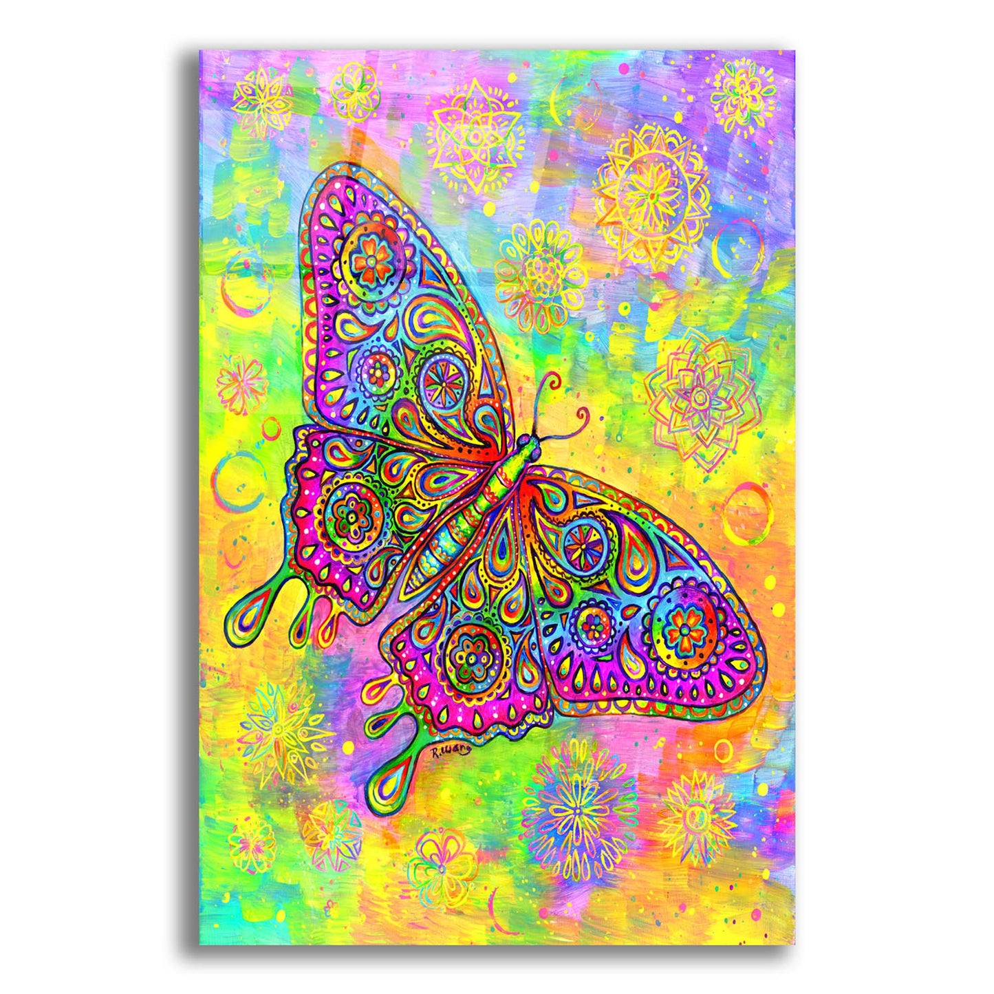 Epic Art 'Paisley Butterfly' by Rebecca Wang Art, Acrylic Glass Wall Art