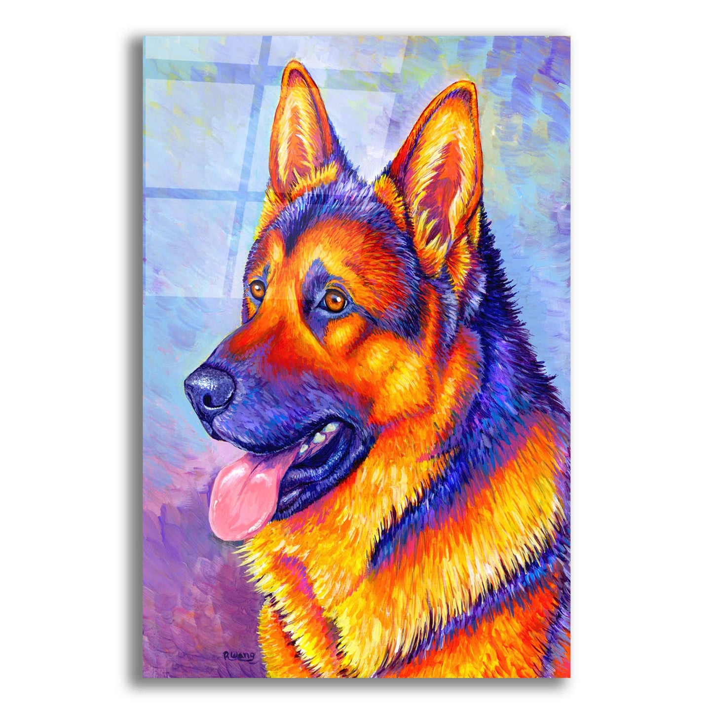 Epic Art 'German Shepherd' by Rebecca Wang Art, Acrylic Glass Wall Art