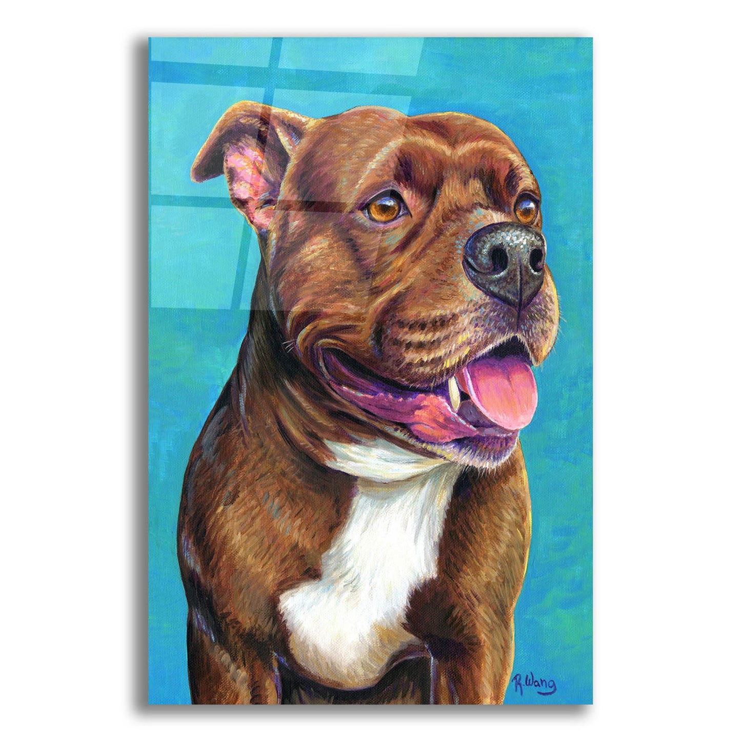 Epic Art 'Staffordshire Bull Terrier' by Rebecca Wang Art, Acrylic Glass Wall Art