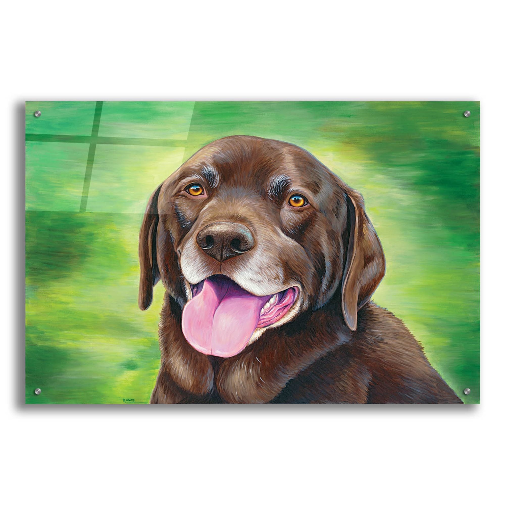 Epic Art 'Chocolate Labrador Retriever Dog' by Rebecca Wang Art