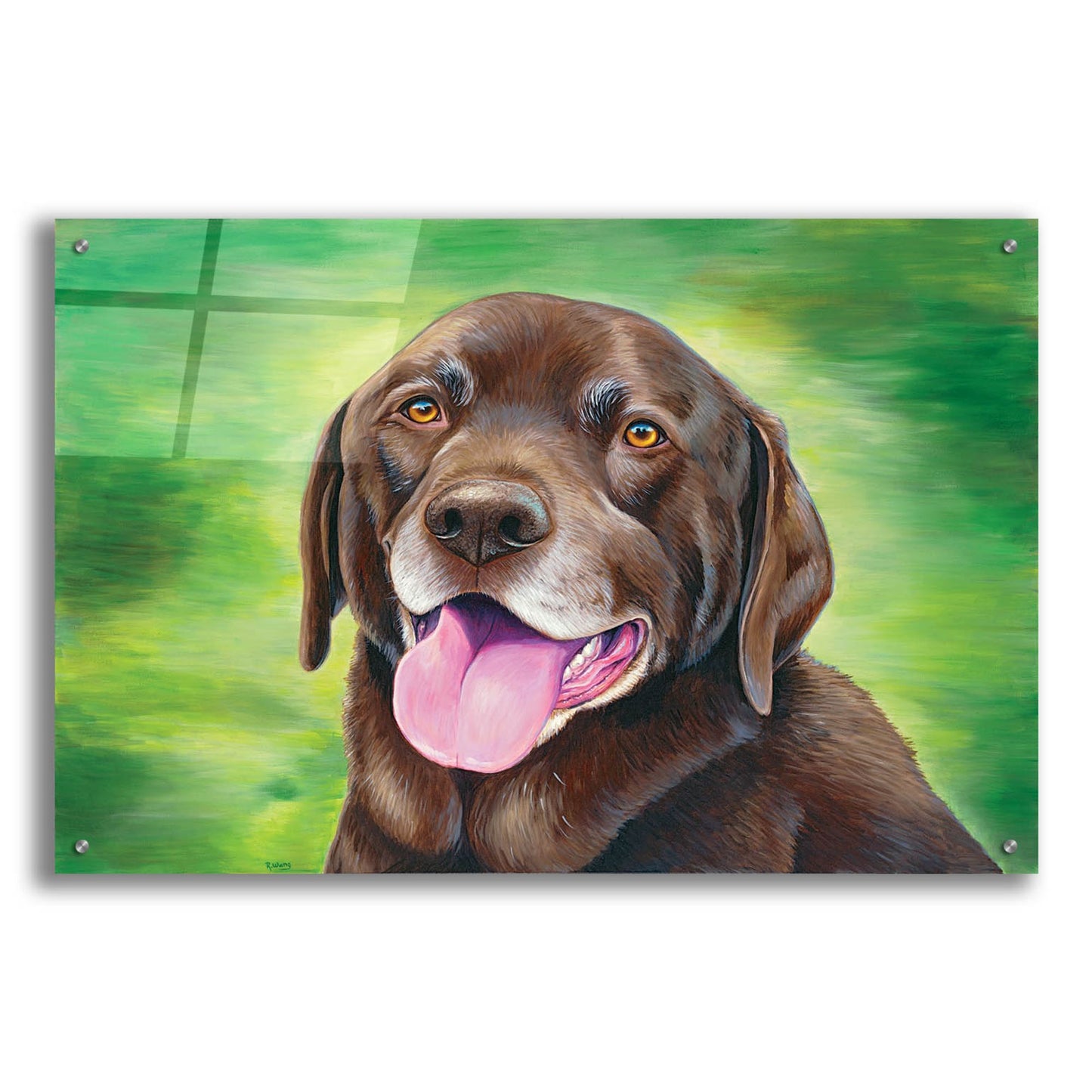 Epic Art 'Chocolate Labrador Retriever Dog' by Rebecca Wang Art, Acrylic Glass Wall Art