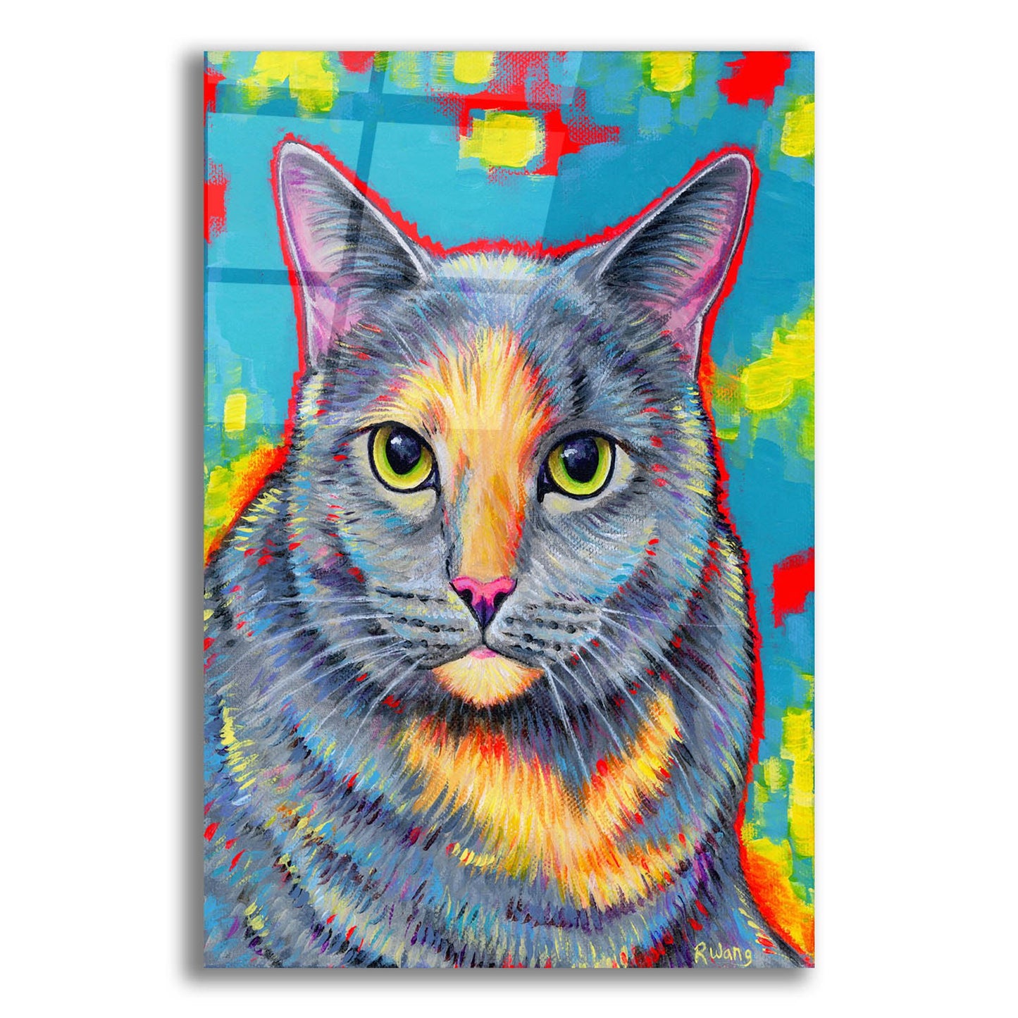 Epic Art 'Dilute Tortoiseshell Cat' by Rebecca Wang Art, Acrylic Glass Wall Art