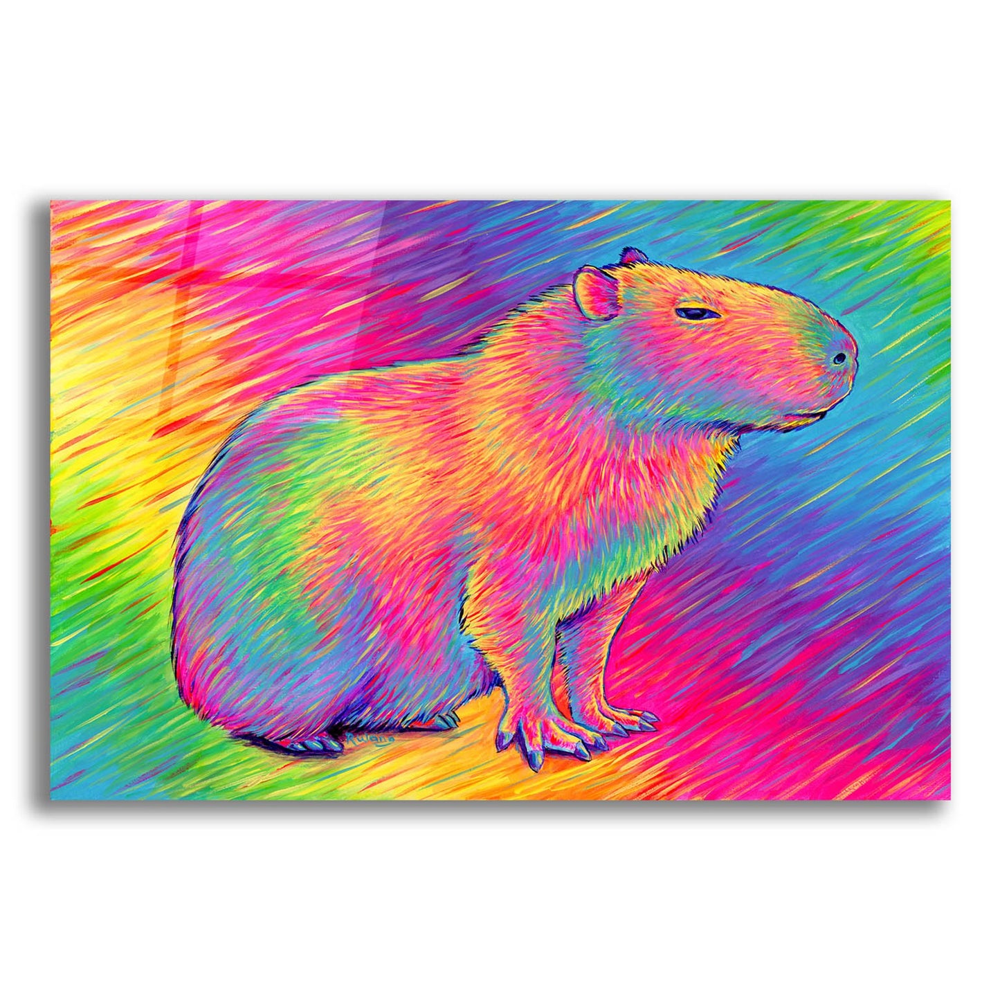 Epic Art 'Chill Capybara' by Rebecca Wang Art, Acrylic Glass Wall Art