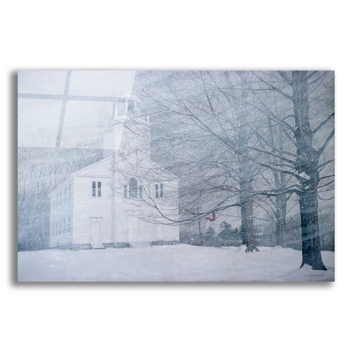 Epic Art 'Winter Church Yard' by Ron Parker, Acrylic Glass Wall Art