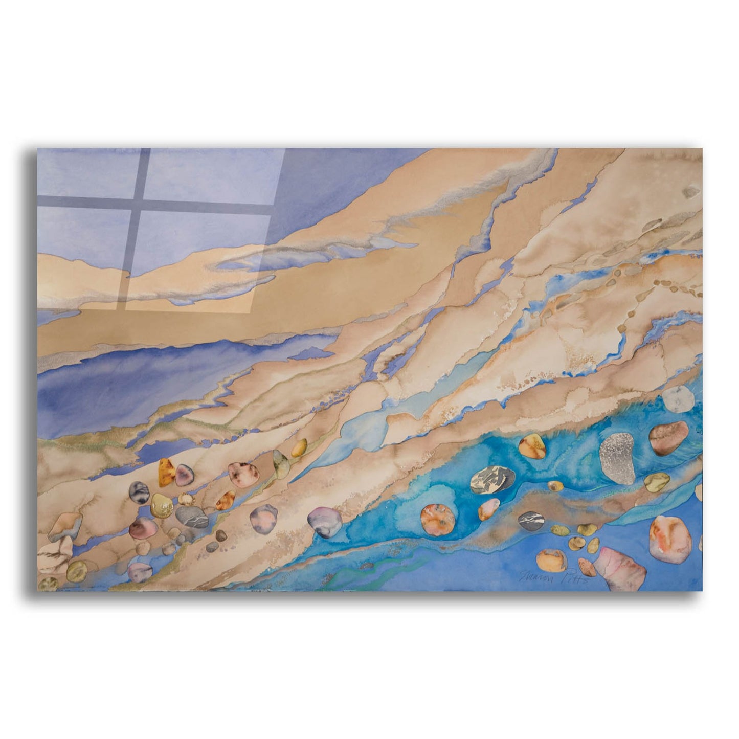 Epic Art 'Rhythms Of Ebb And Flow, Molos Beach Left Panel' by Sharon Pitts, Acrylic Glass Wall Art