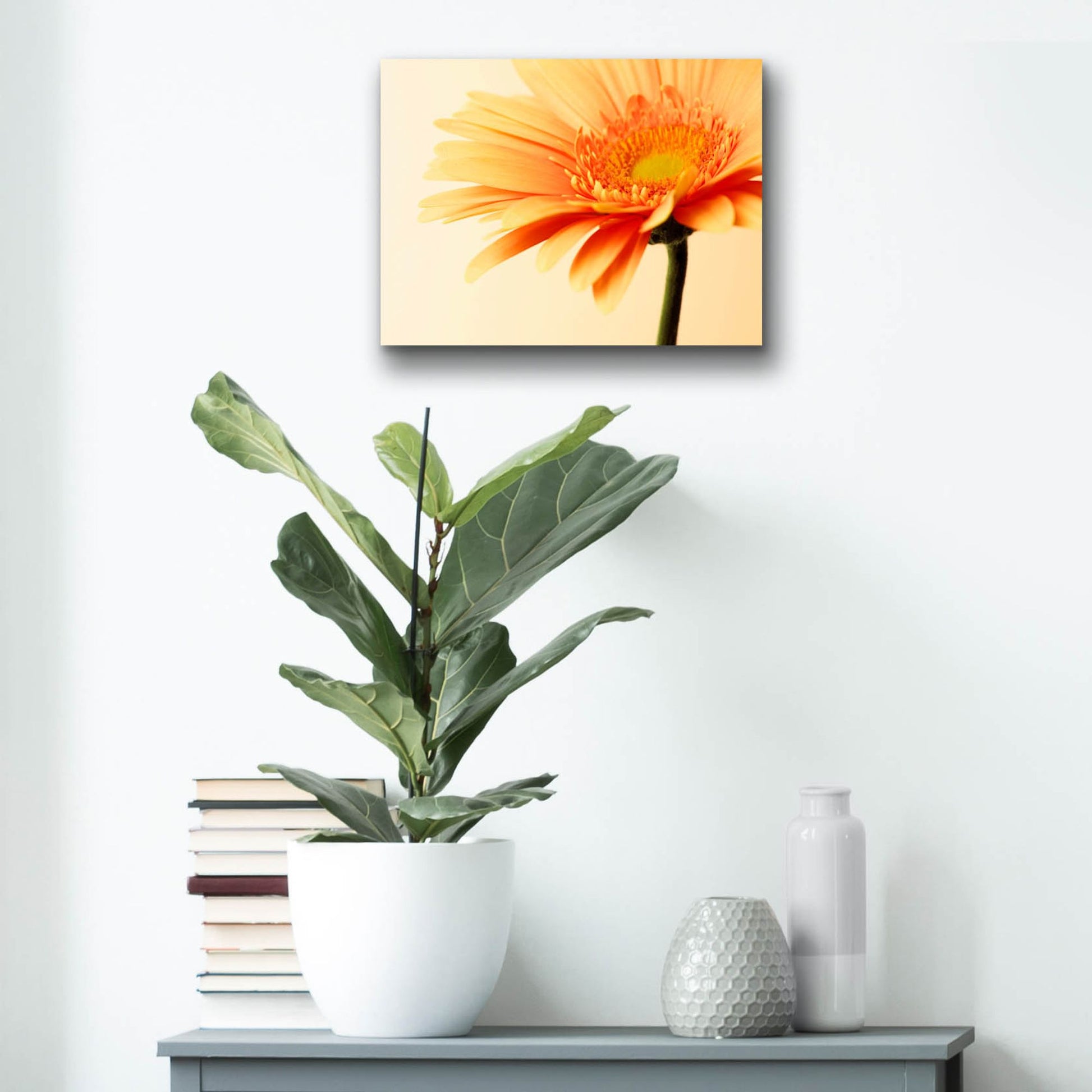 Epic Art 'Orange Flower on Orange' by Tom Quartermaine, Acrylic Glass Wall Art,16x12