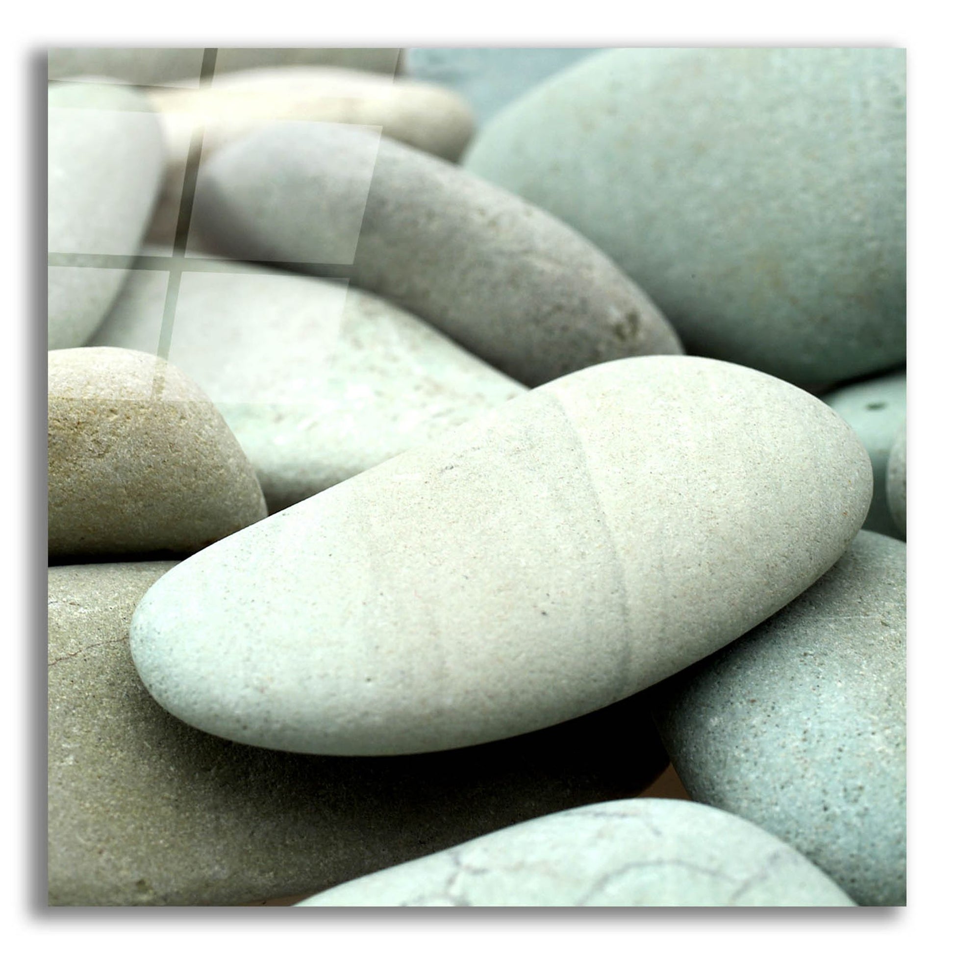 Epic Art 'Pale Blue Stones from Beach' by Tom Quartermaine, Acrylic Glass Wall Art