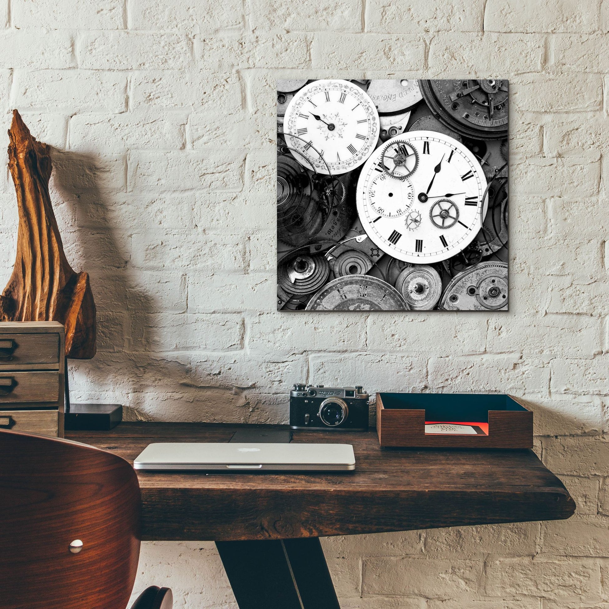 Epic Art 'Pieces of Old Watch BW' by Tom Quartermaine, Acrylic Glass Wall Art,12x12