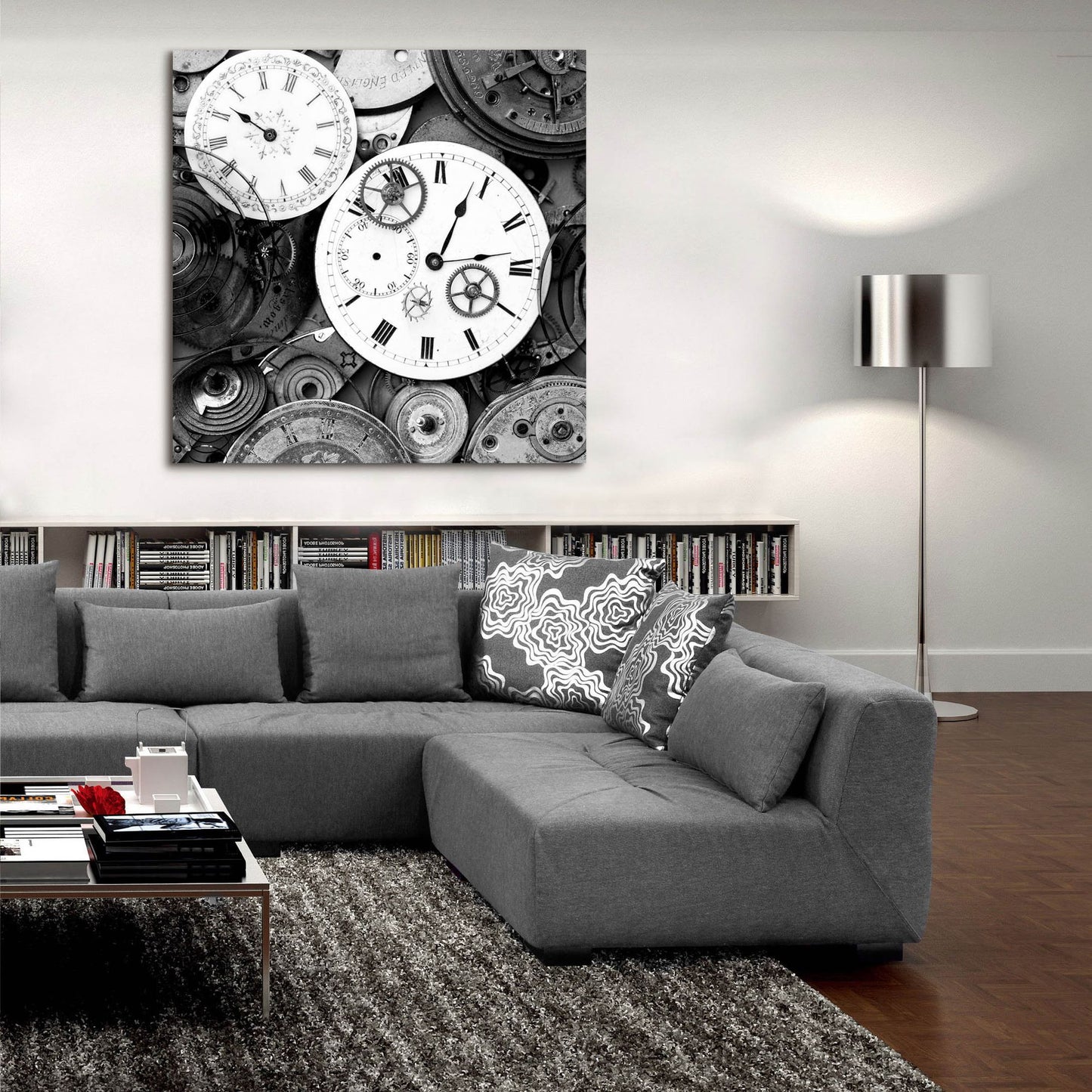 Epic Art 'Pieces of Old Watch BW' by Tom Quartermaine, Acrylic Glass Wall Art,36x36