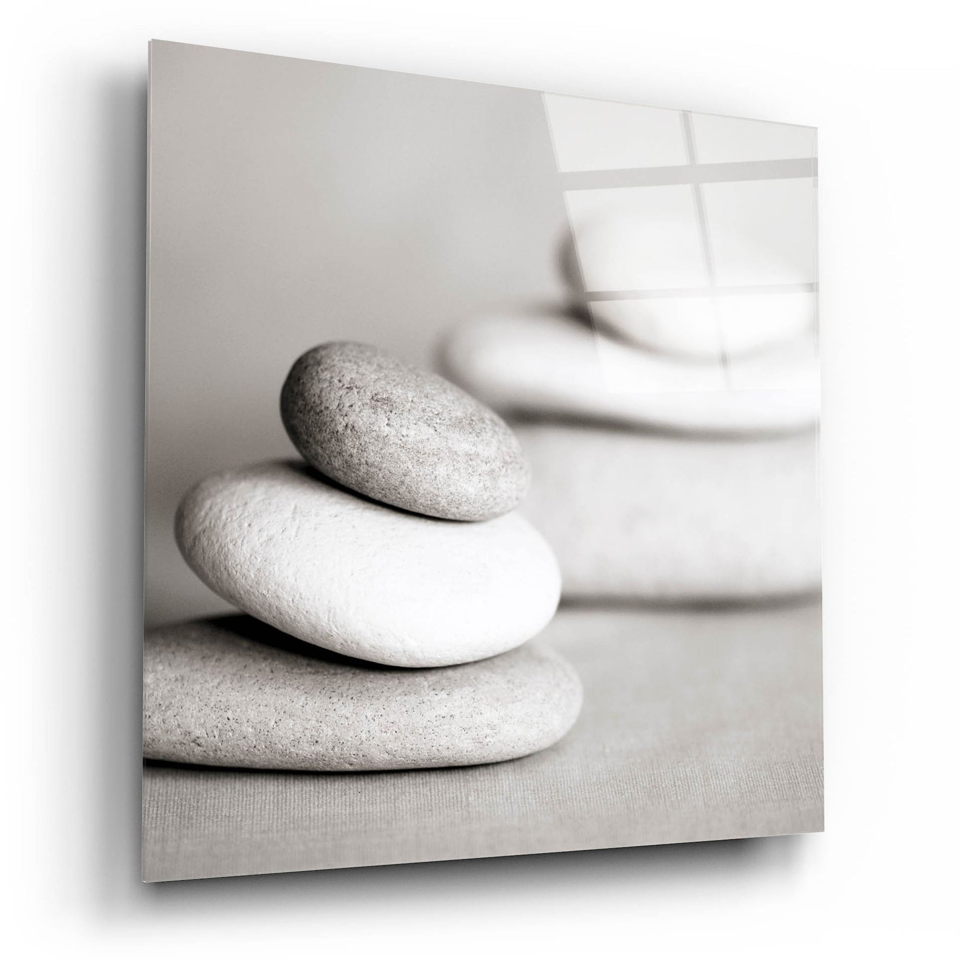 Epic Art 'Piles of Stones BW 01' by Tom Quartermaine, Acrylic Glass Wall Art,12x12