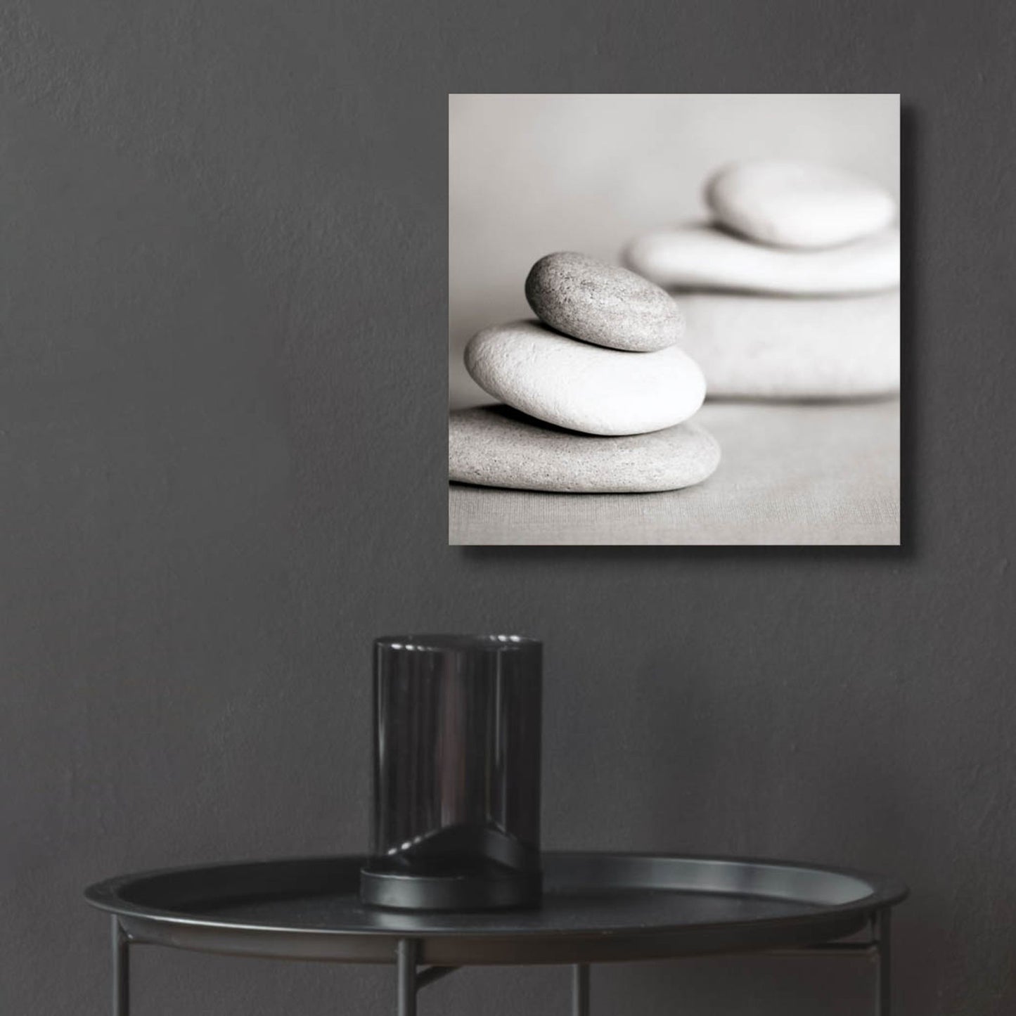 Epic Art 'Piles of Stones BW 01' by Tom Quartermaine, Acrylic Glass Wall Art,12x12