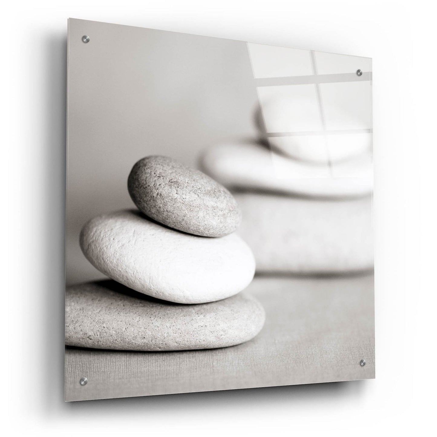 Epic Art 'Piles of Stones BW 01' by Tom Quartermaine, Acrylic Glass Wall Art,24x24